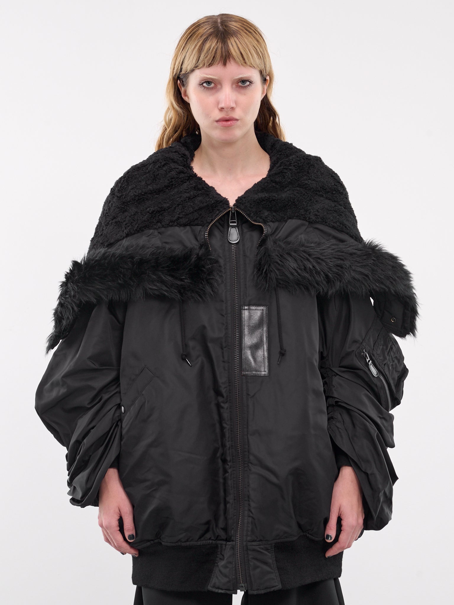 Fold Down Collar Puffer Jacket - 1