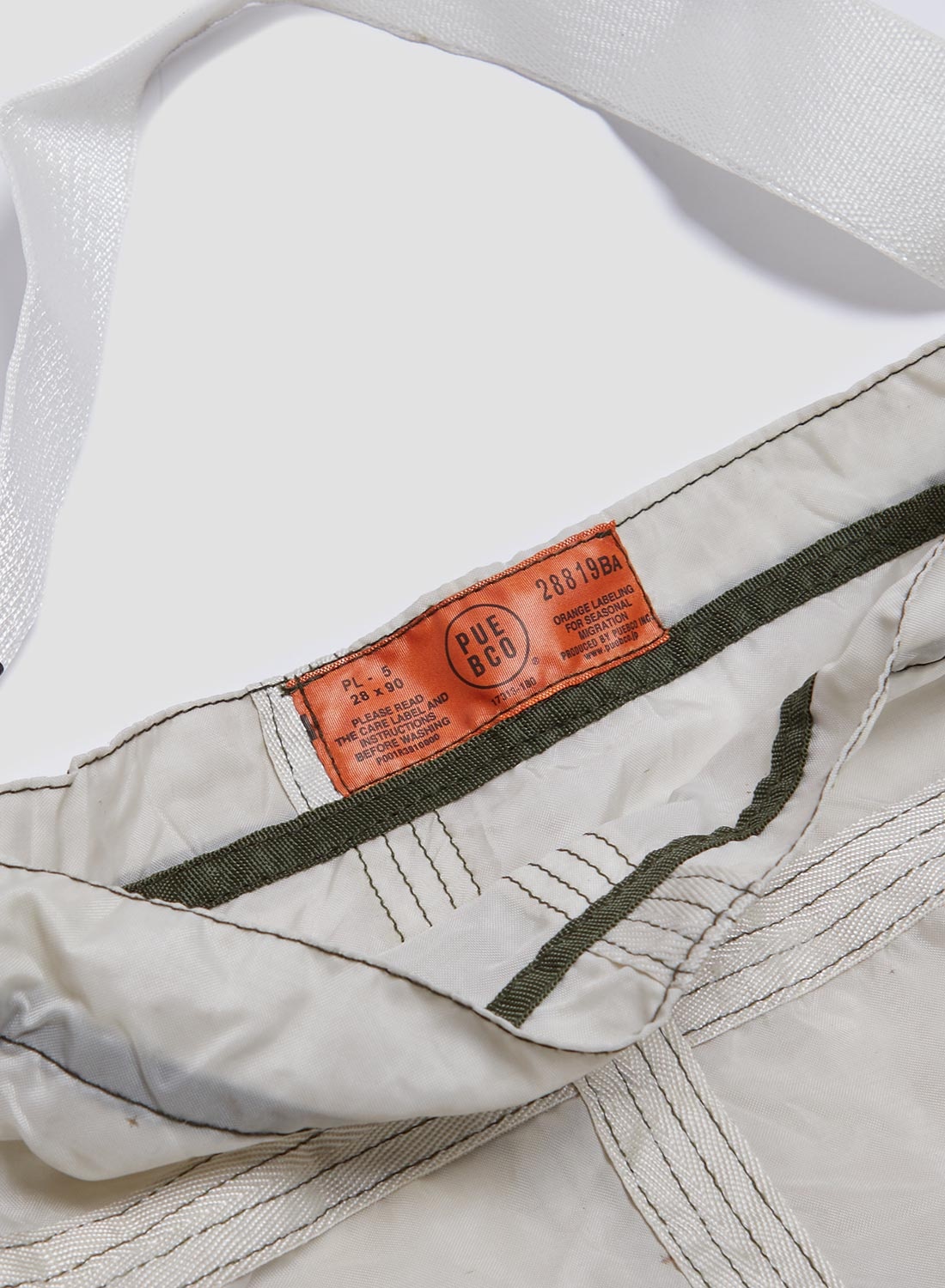 Puebco Recycled Vintage Parachute Light Bag White - 4