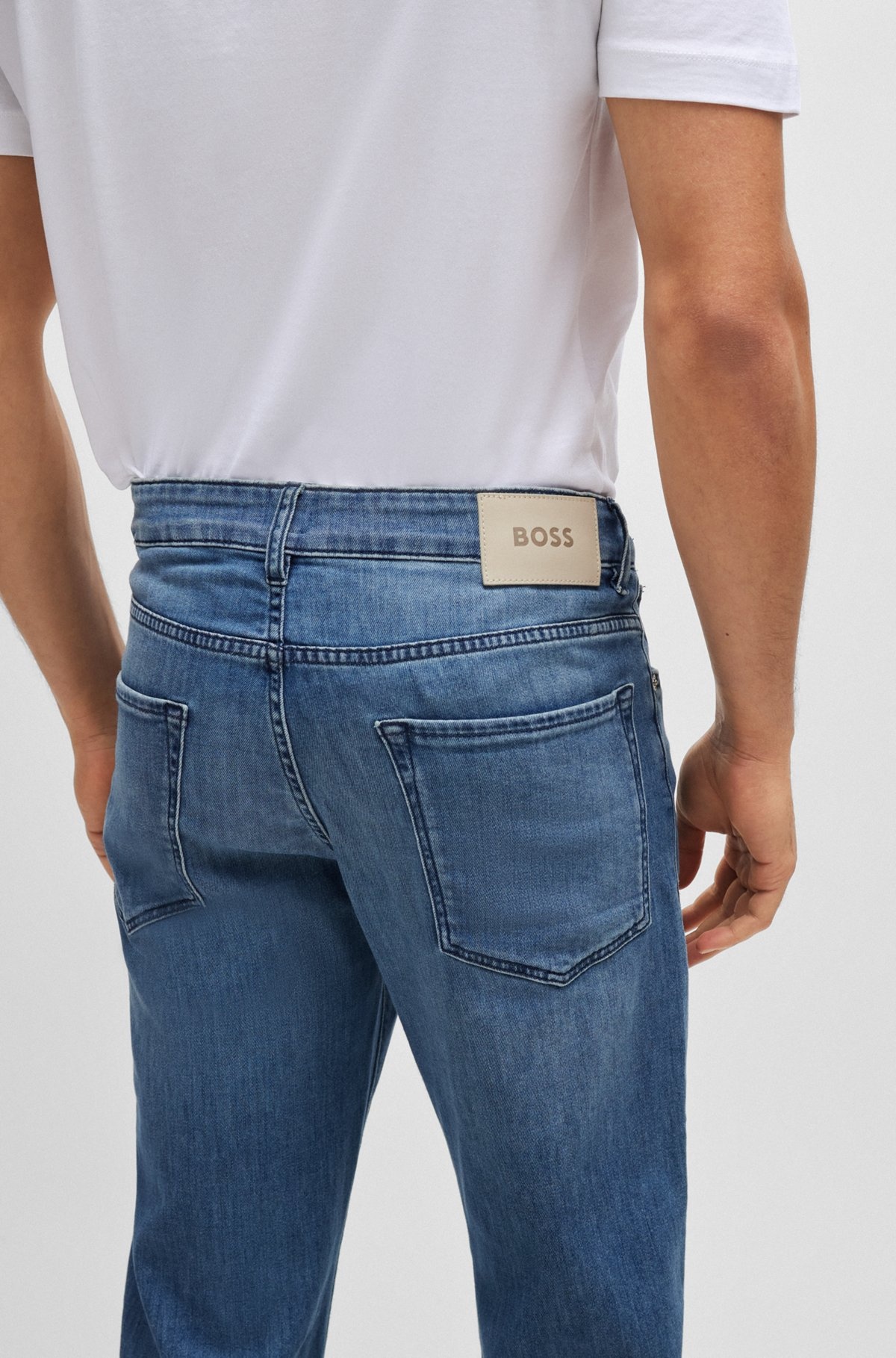 REGULAR-FIT JEANS IN BLUE COMFORT-STRETCH DENIM - 5