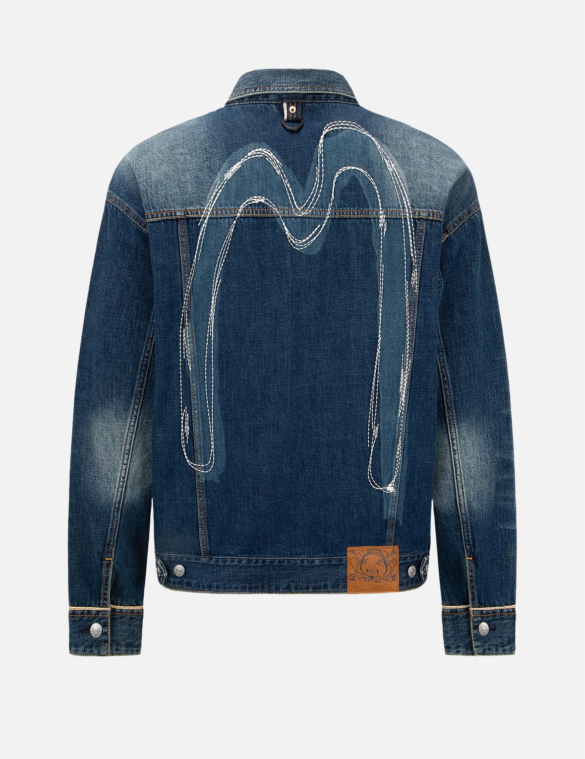 DAICOCK DISCHARGED PRINT AND STITCHING DENIM JACKET - 2