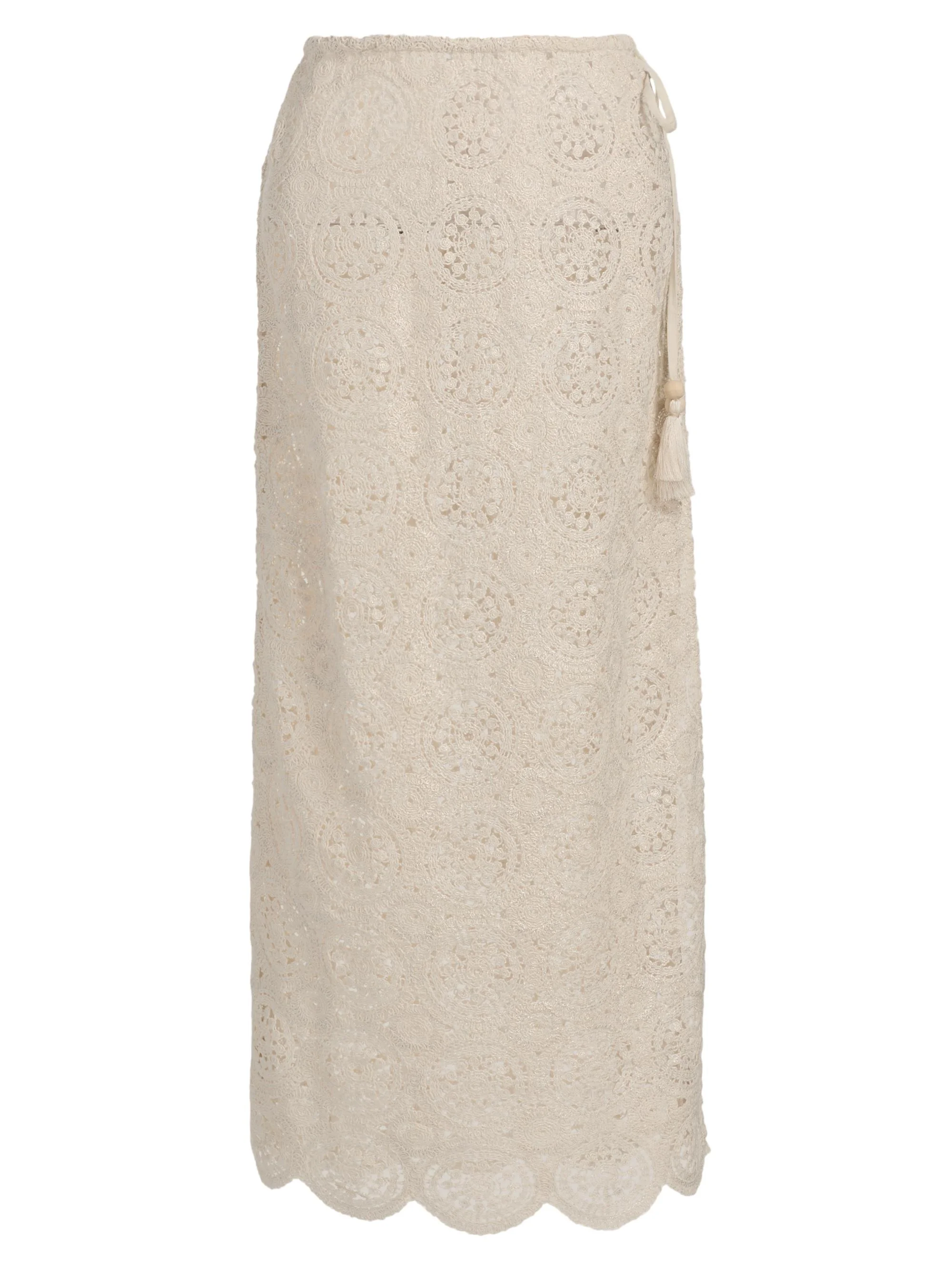 Women's Karina Crochet Cover-Up Skirt - Neutral Foil Crochet - 1