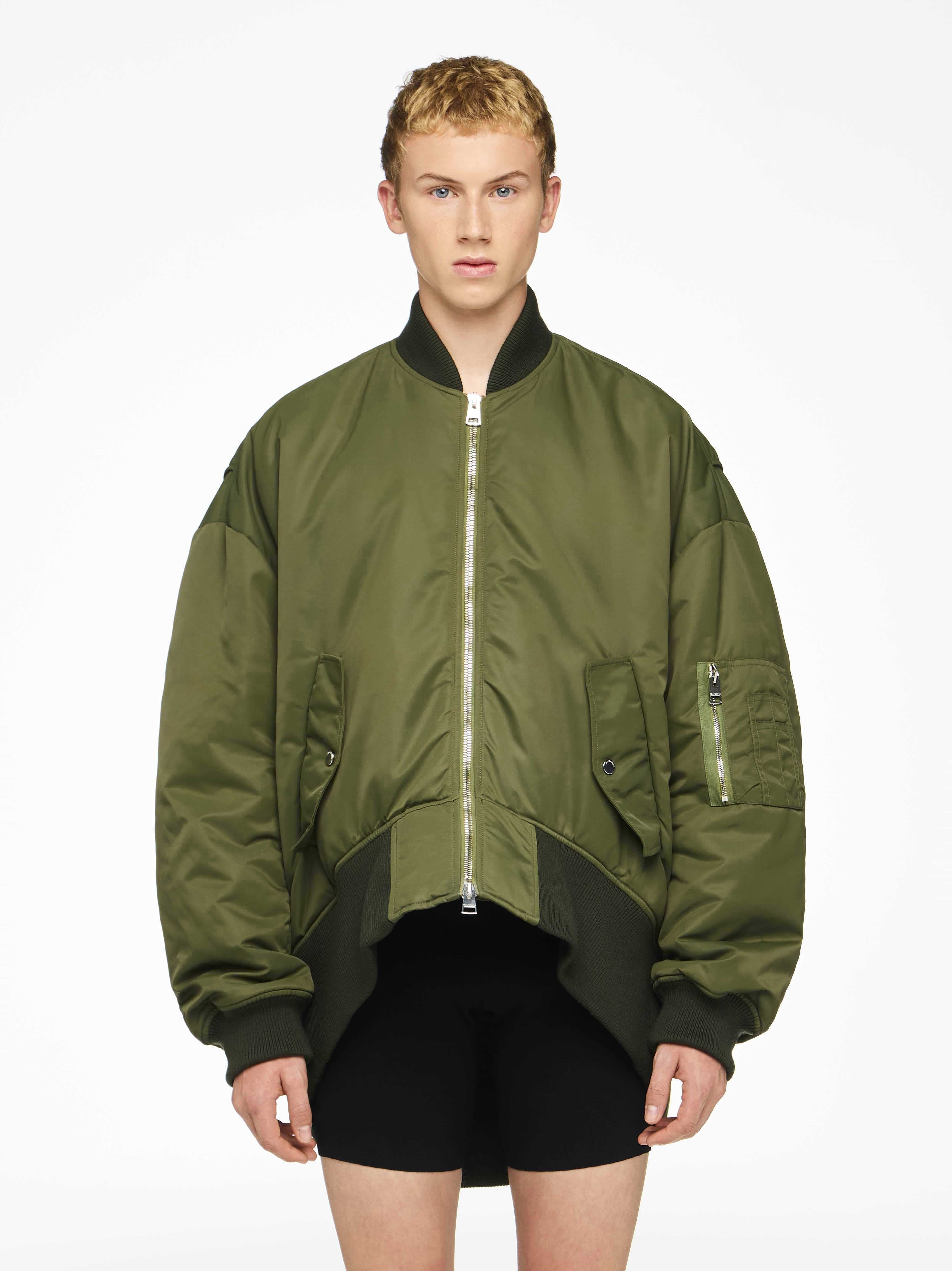 CURVED HEM OVERSIZED BOMBER JACKET - 2