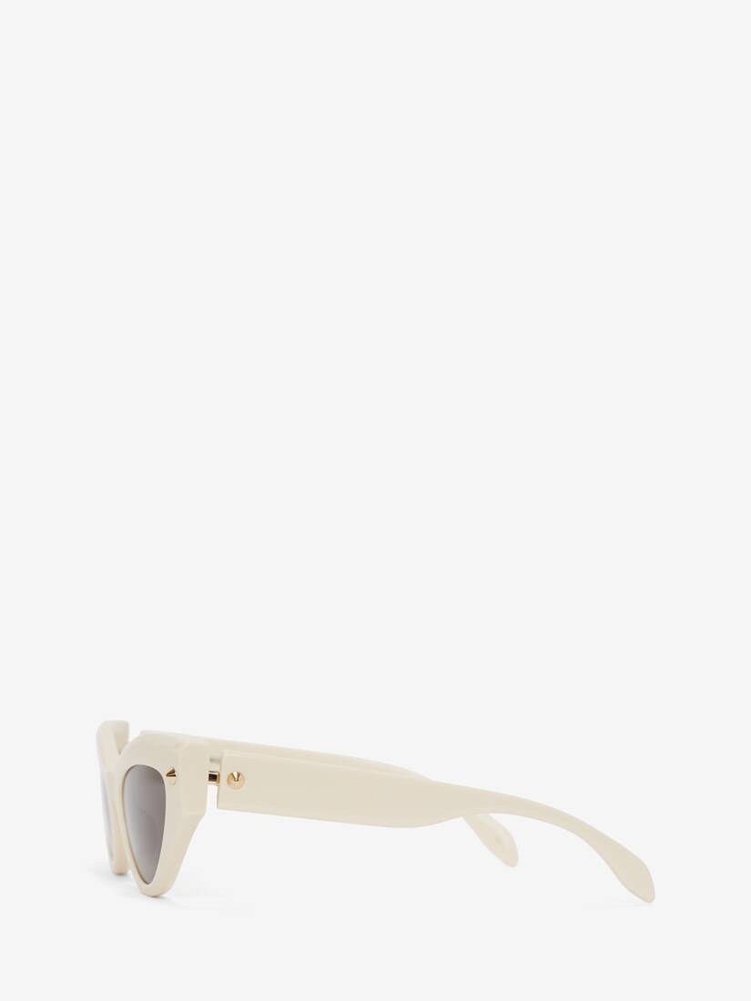 Women's Spike Studs Cat-eye Sunglasses in Ivory - 2