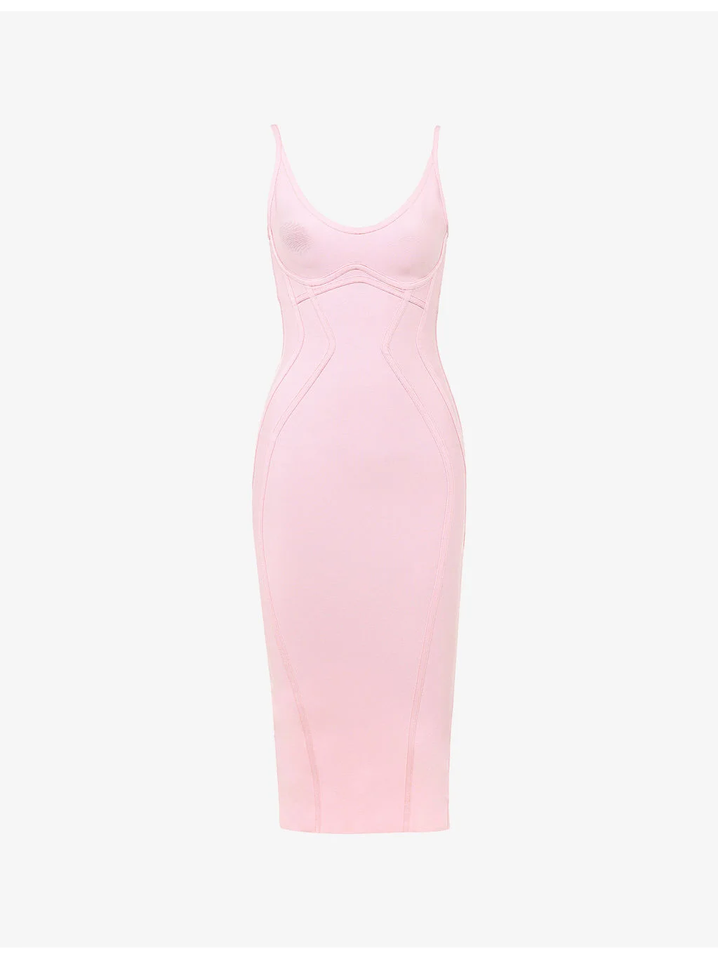 The Sculpt Halter-Neck Bandage Stretch-Woven Midi Dress - 1