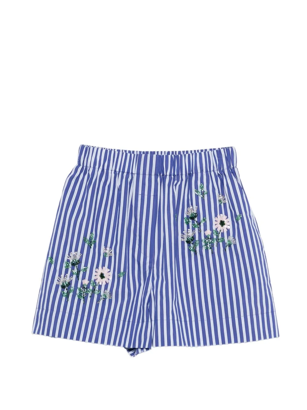 striped floral shorts - 1