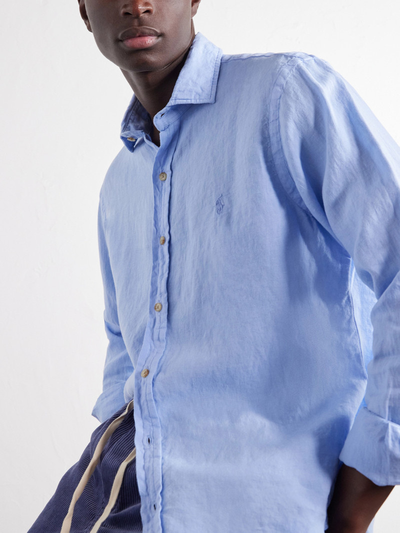 Logo-Embroidered Linen Shirt 5