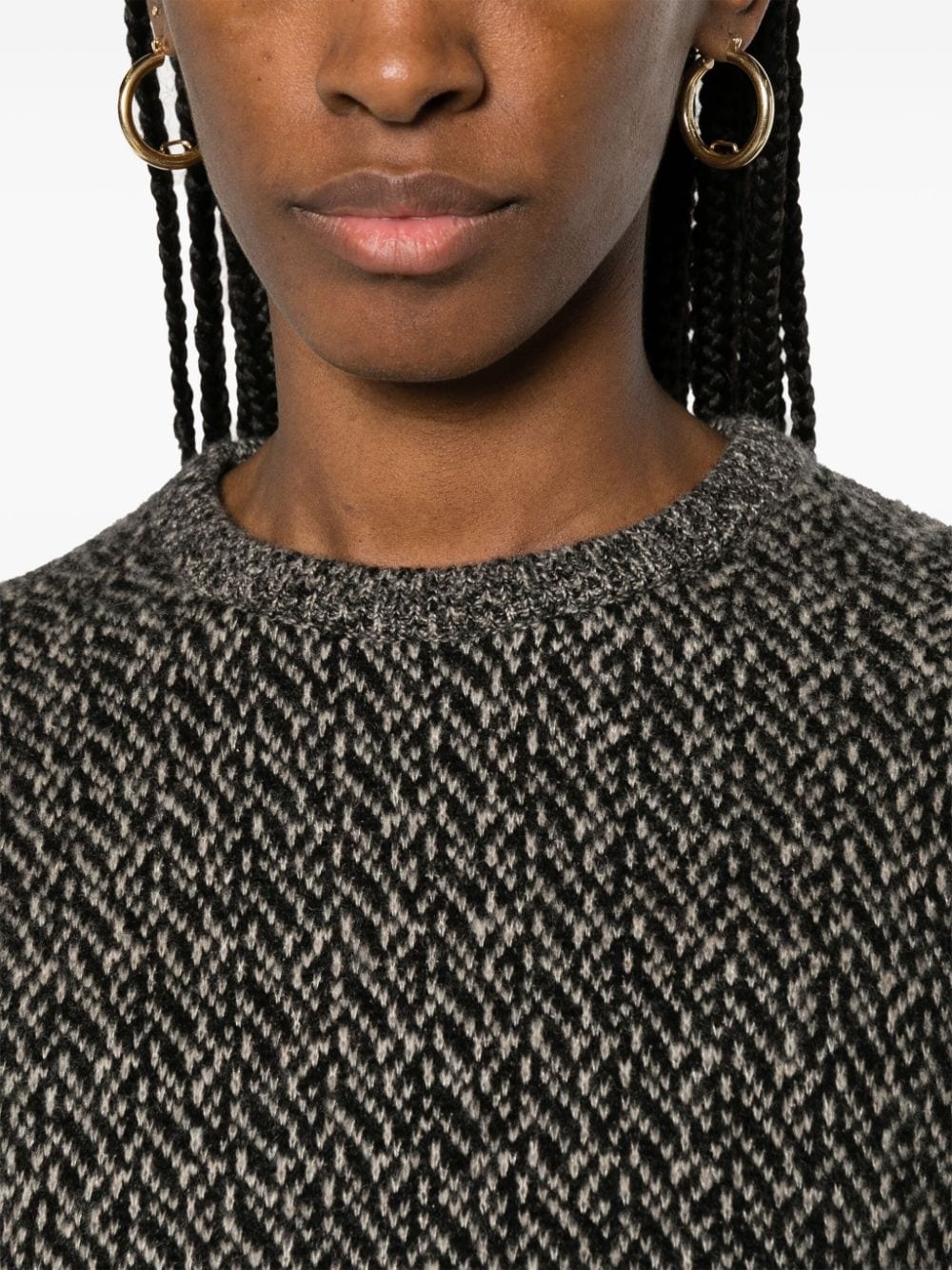 chevron-pattern sweater - 8