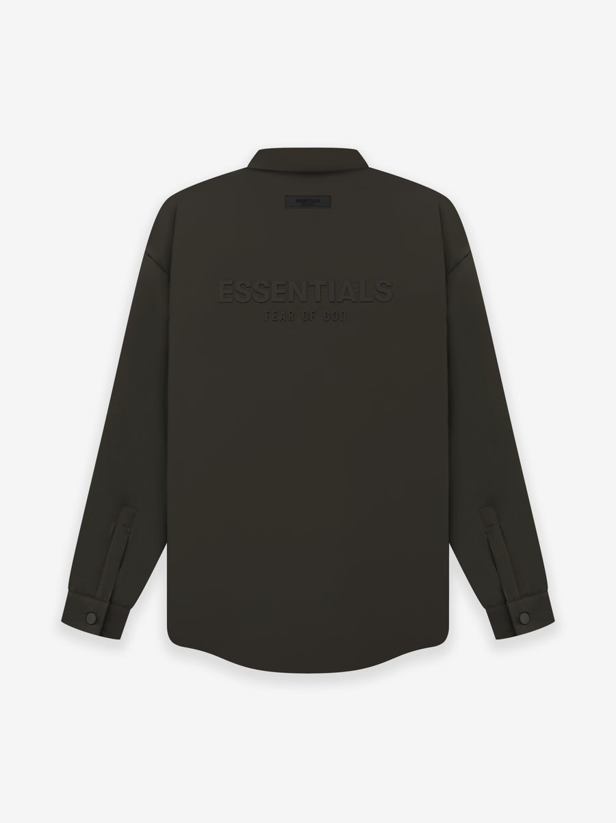BELPER ベルパー gathered nylon shirt ナイロンシャツ Chain Stitch Broad Big Shirt (HE-B03-001-BLACK)