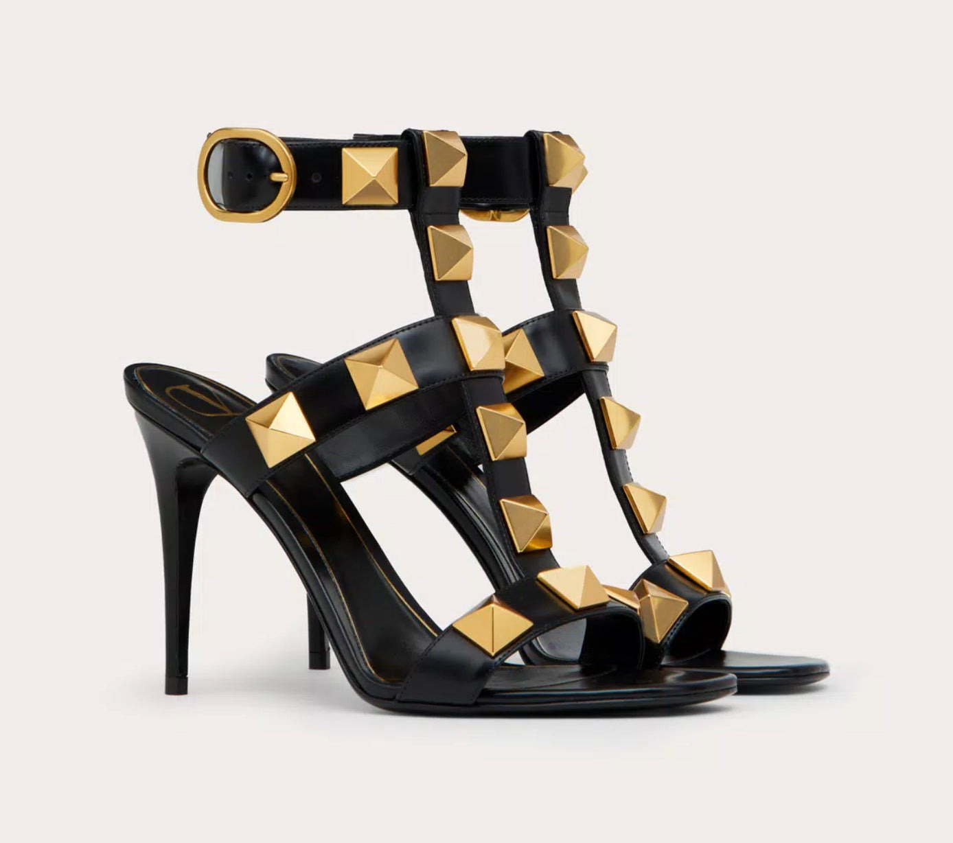 Valentino Roman Stud Calfskin 100 mm Sandals - 2