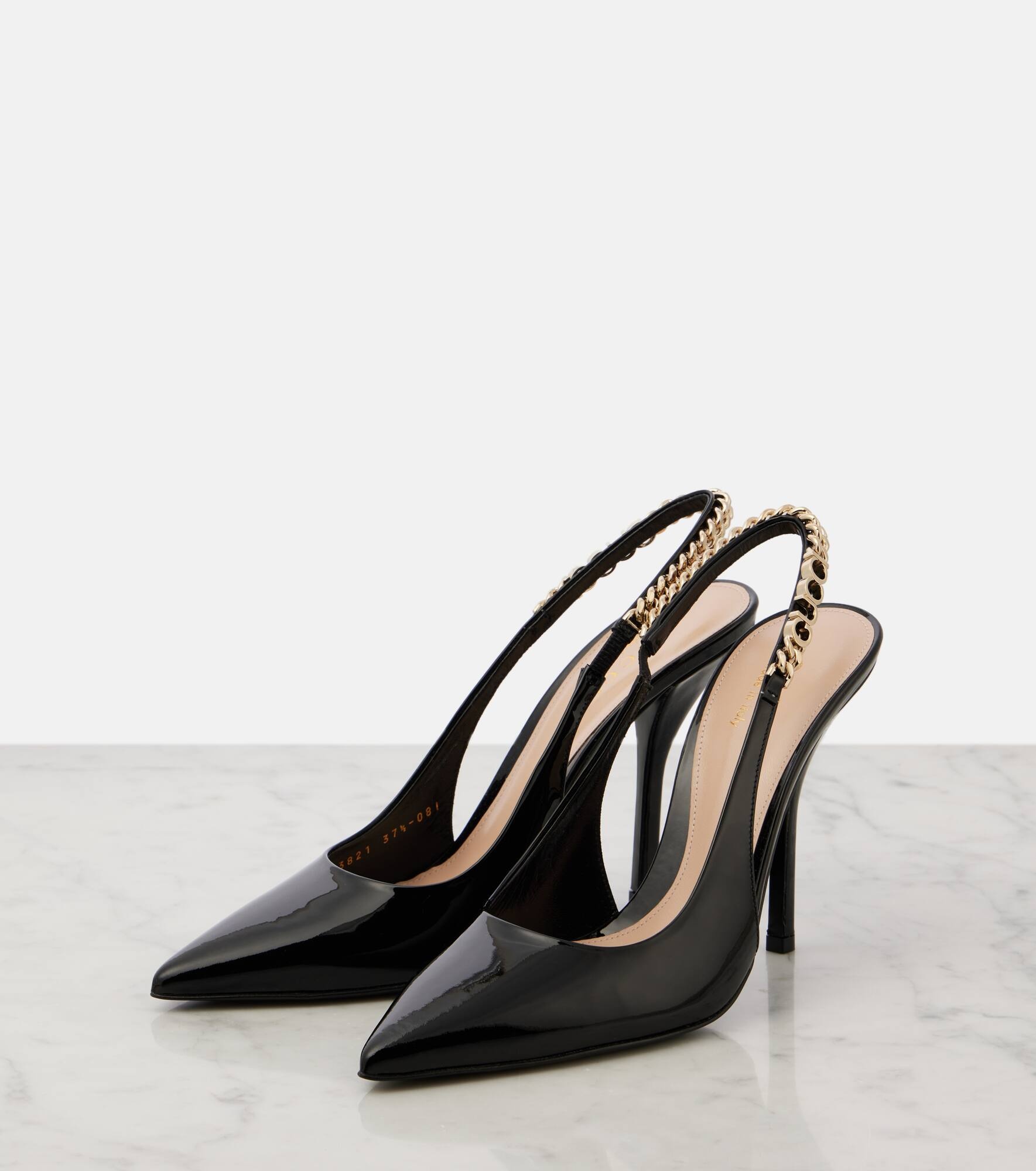Gucci Signoria patent leather slingback pumps - 4
