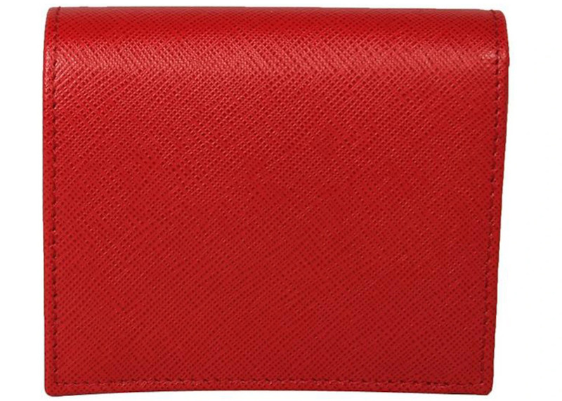 Prada Prada Bifold Wallet (4 Card Slot) Saffiano Leather Red outlook