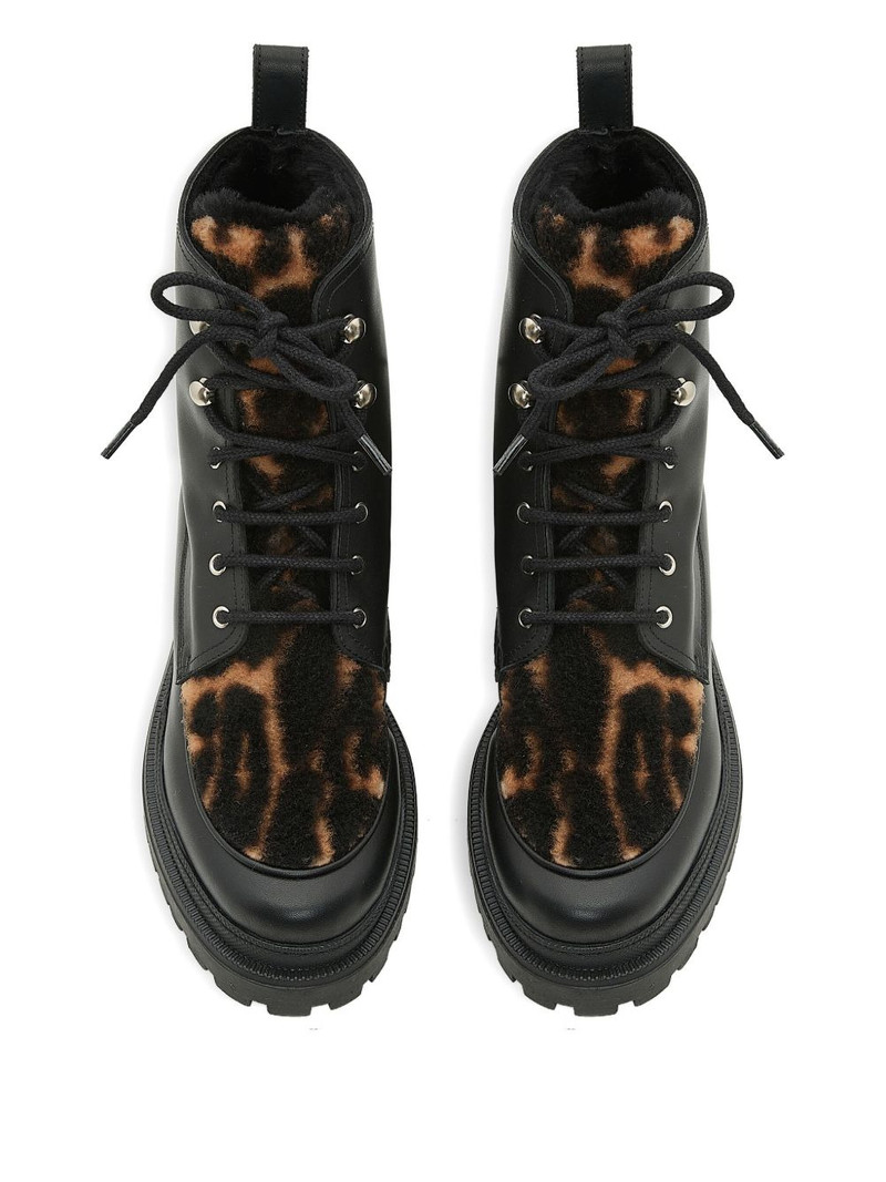 leopard-print leather ankle boots 3