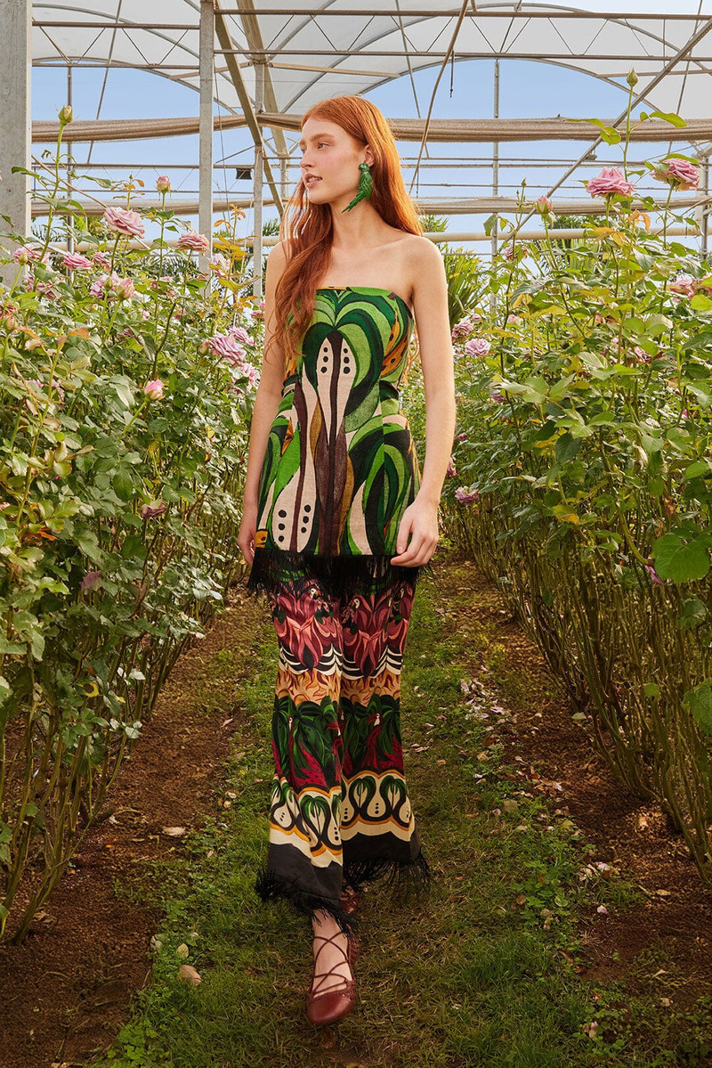 Green Coconut Tree Flow Lenzing™ Ecovero™ Euroflax™ Pants 1