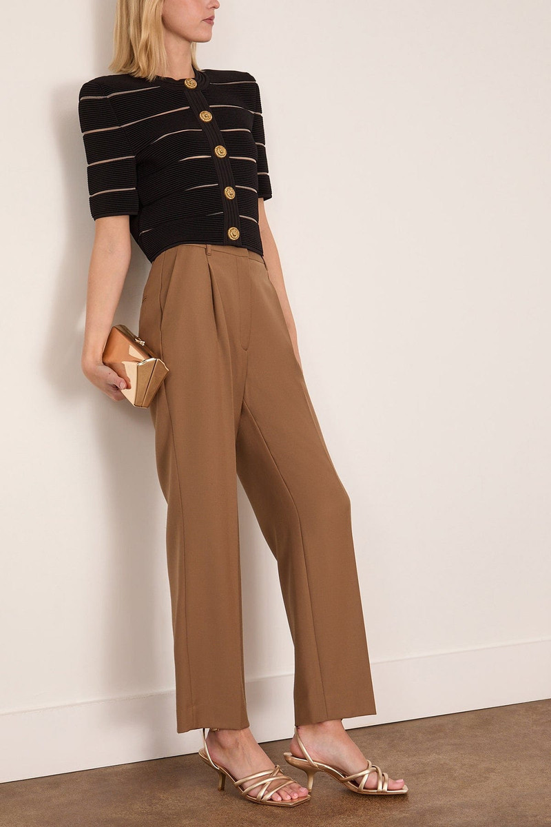 Balmain Stripe Knit Cardigan in Black outlook