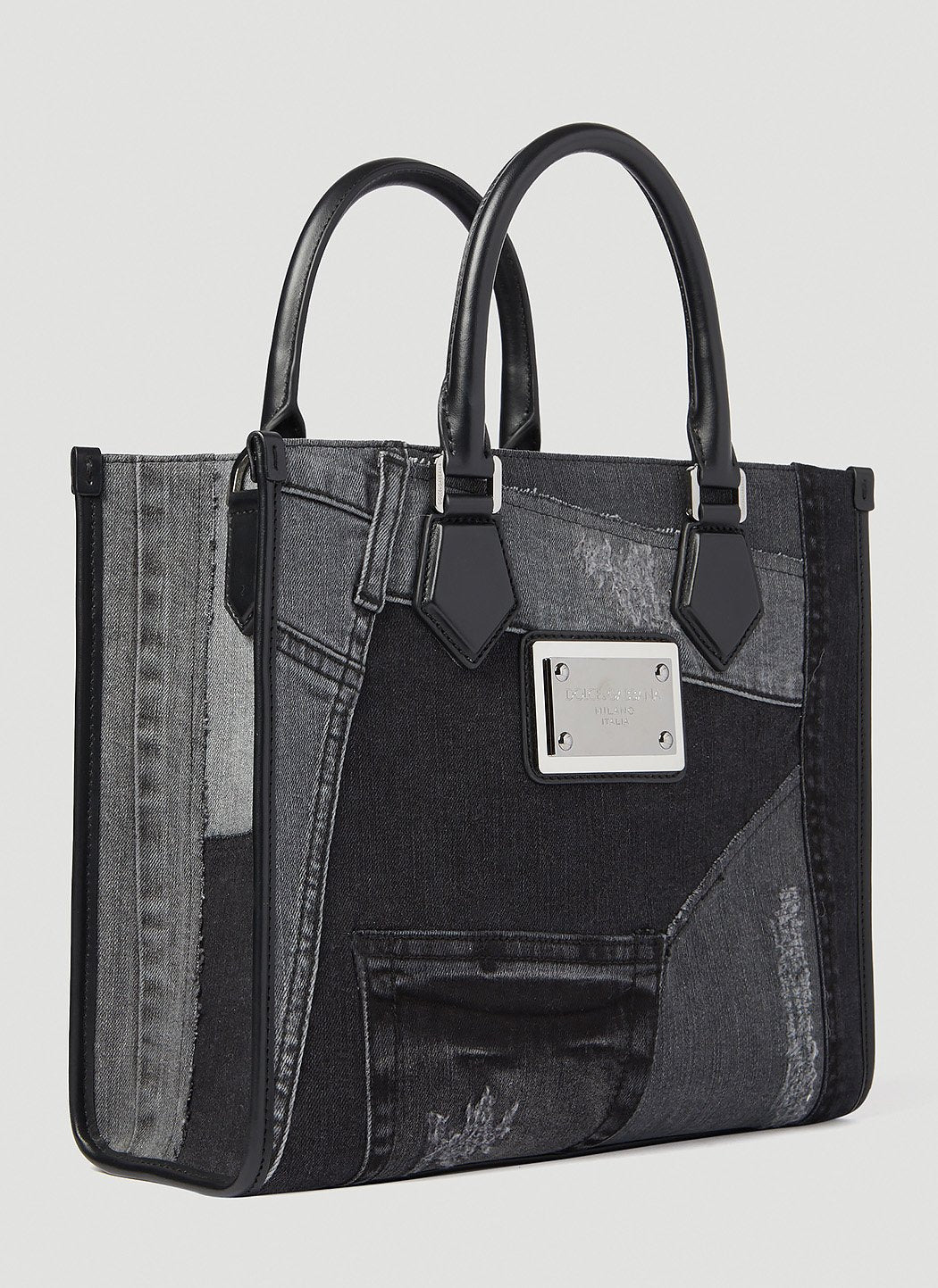 Dolce & Gabbana Men Small Patchwork Denim Tote Bag - 2