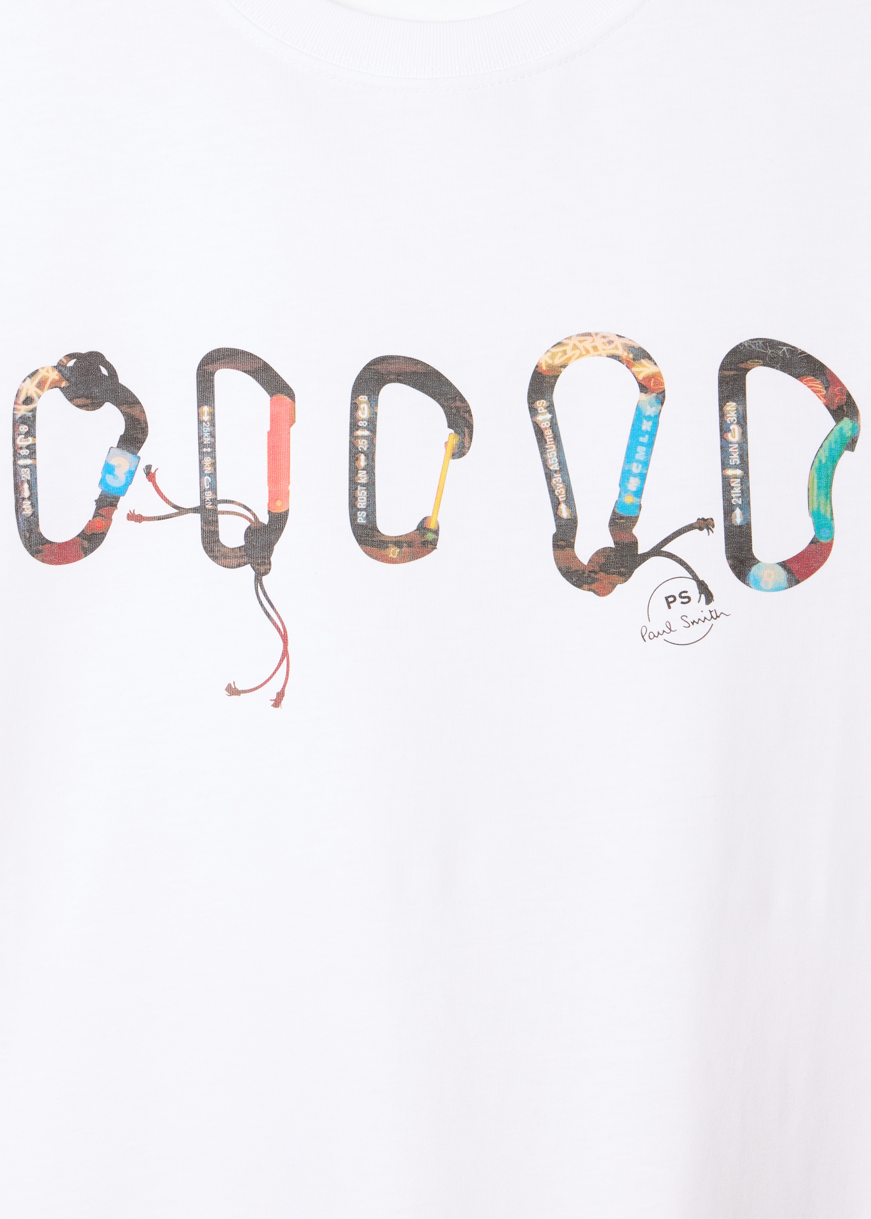 White 'Carabiner' Print T-Shirt - 2