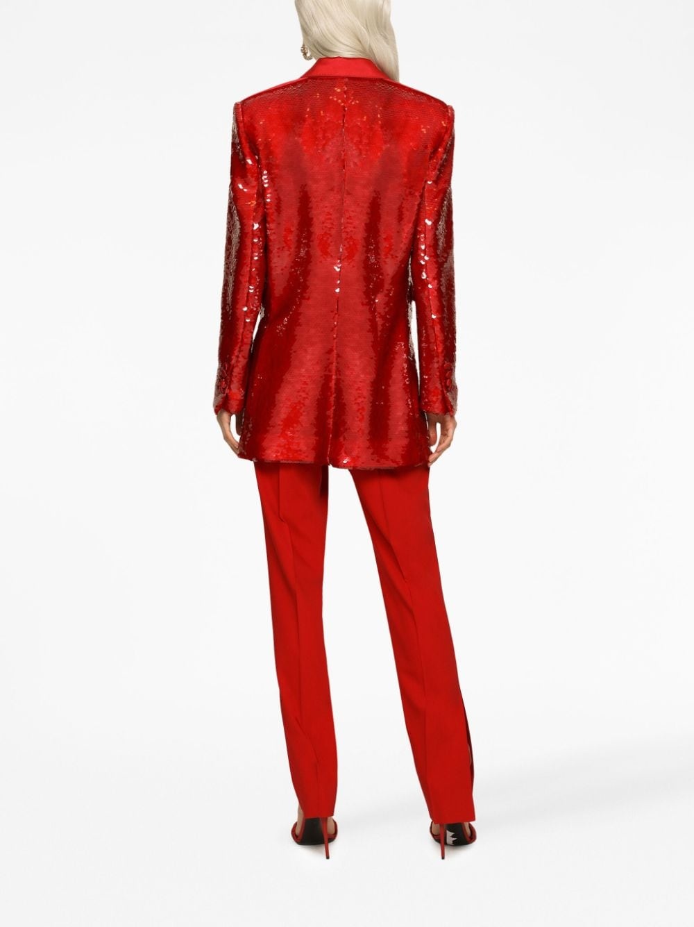 sequin-embellished button-up blazer - 4