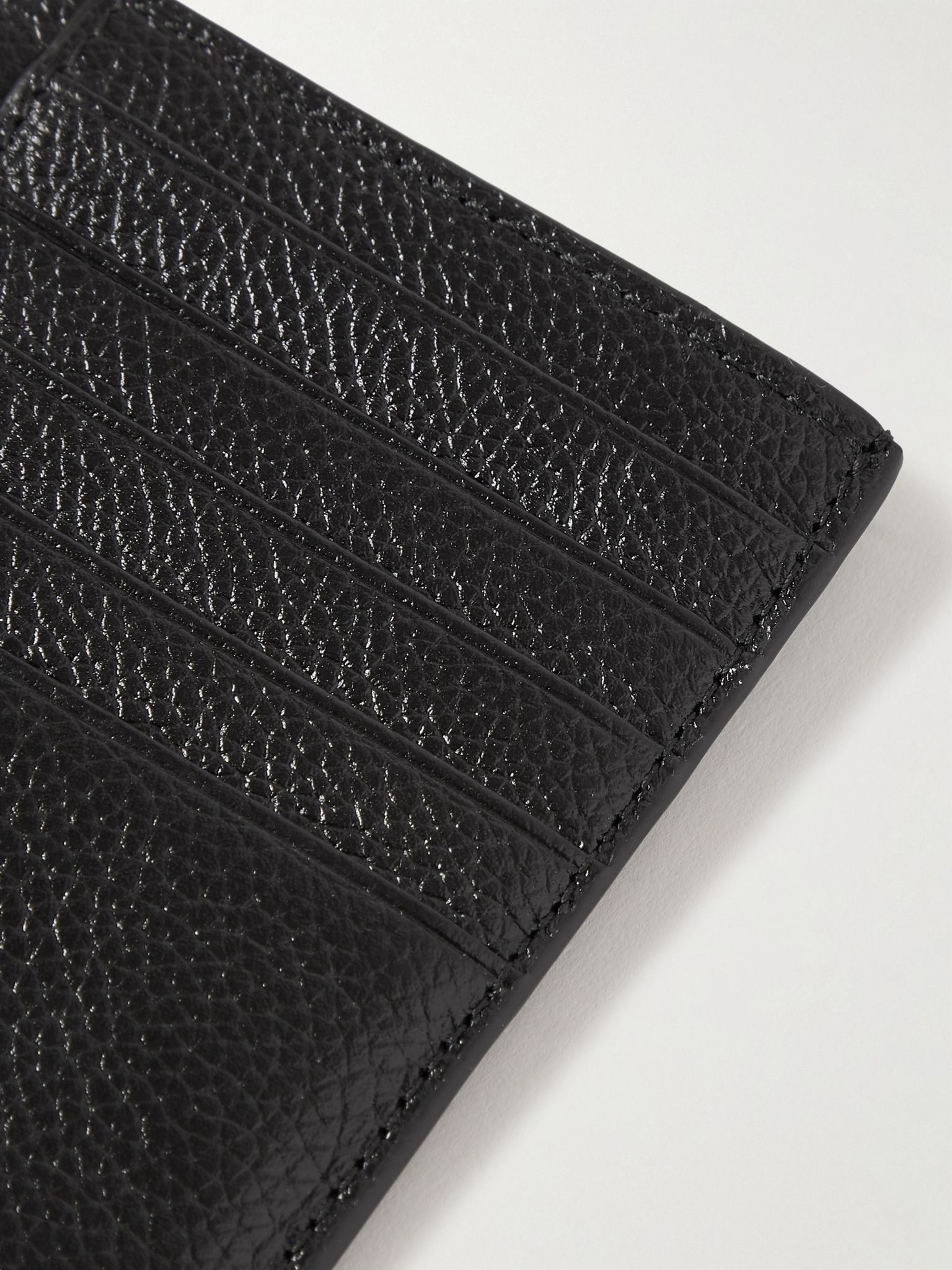 Cash Logo-Print Full-Grain Leather Zipped Cardholder Black - 3