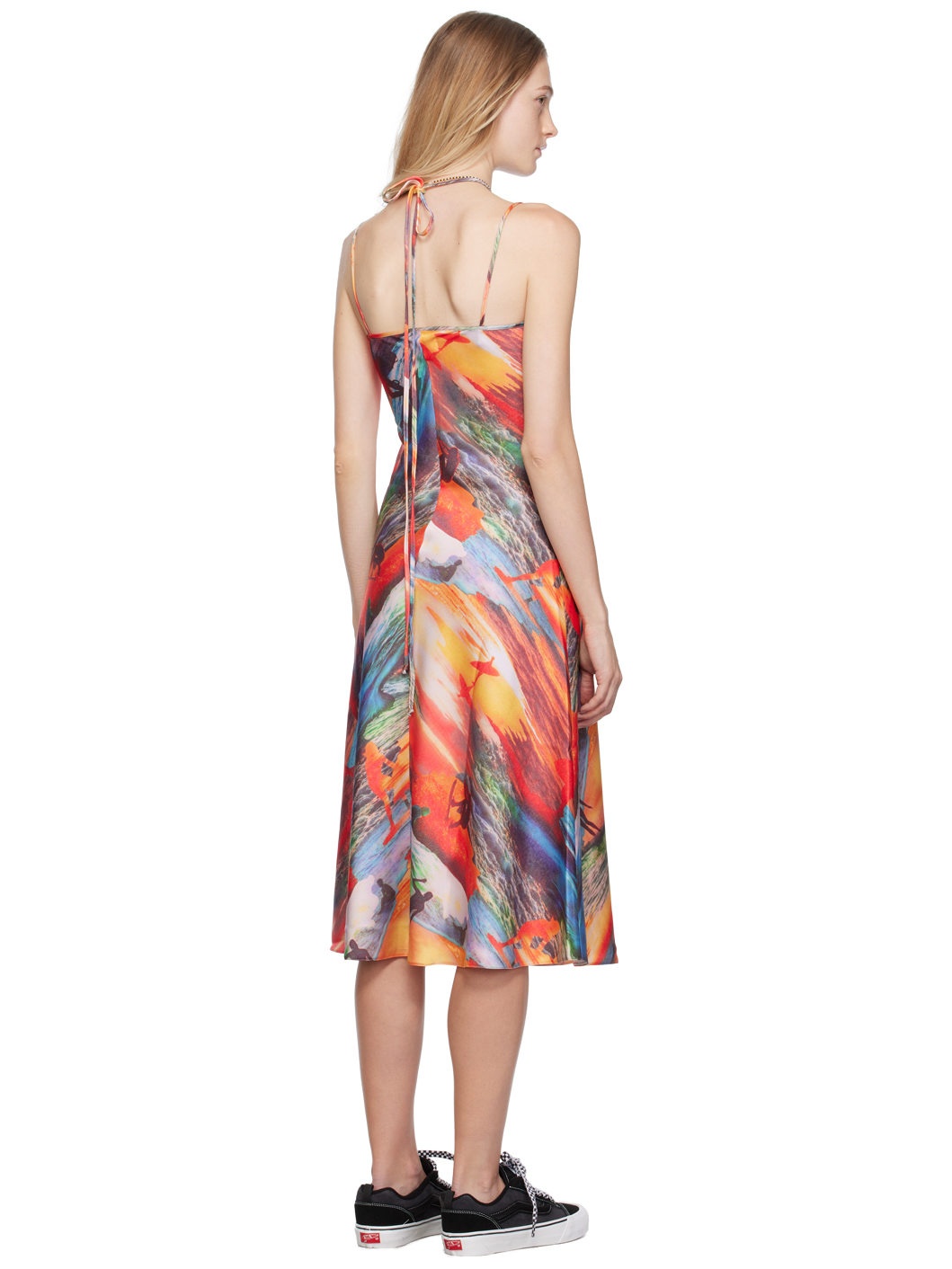 Red Printed Midi Dress - 3