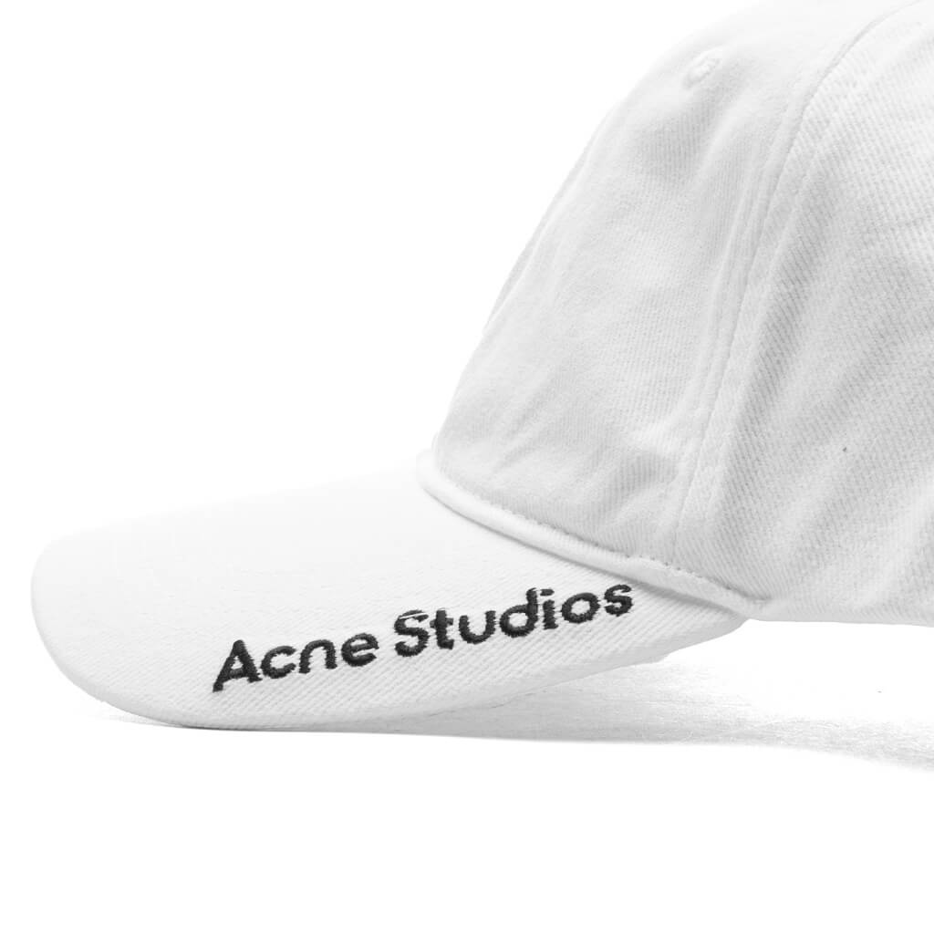 EMBROIDERED LOGO BASEBALL CAP - WHITE - 2