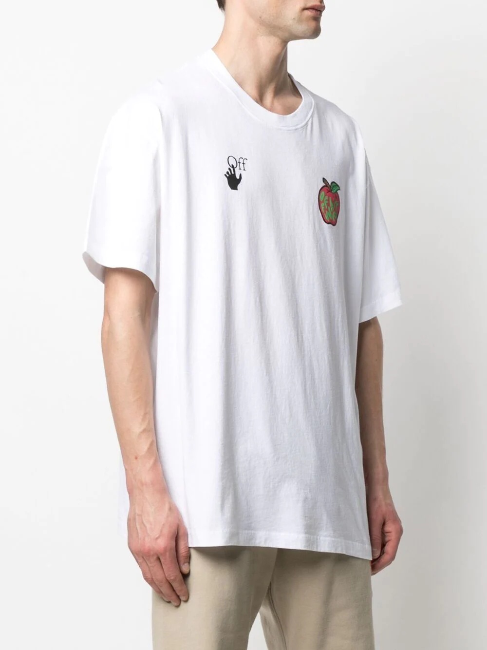 apple-print T-shirt - 4