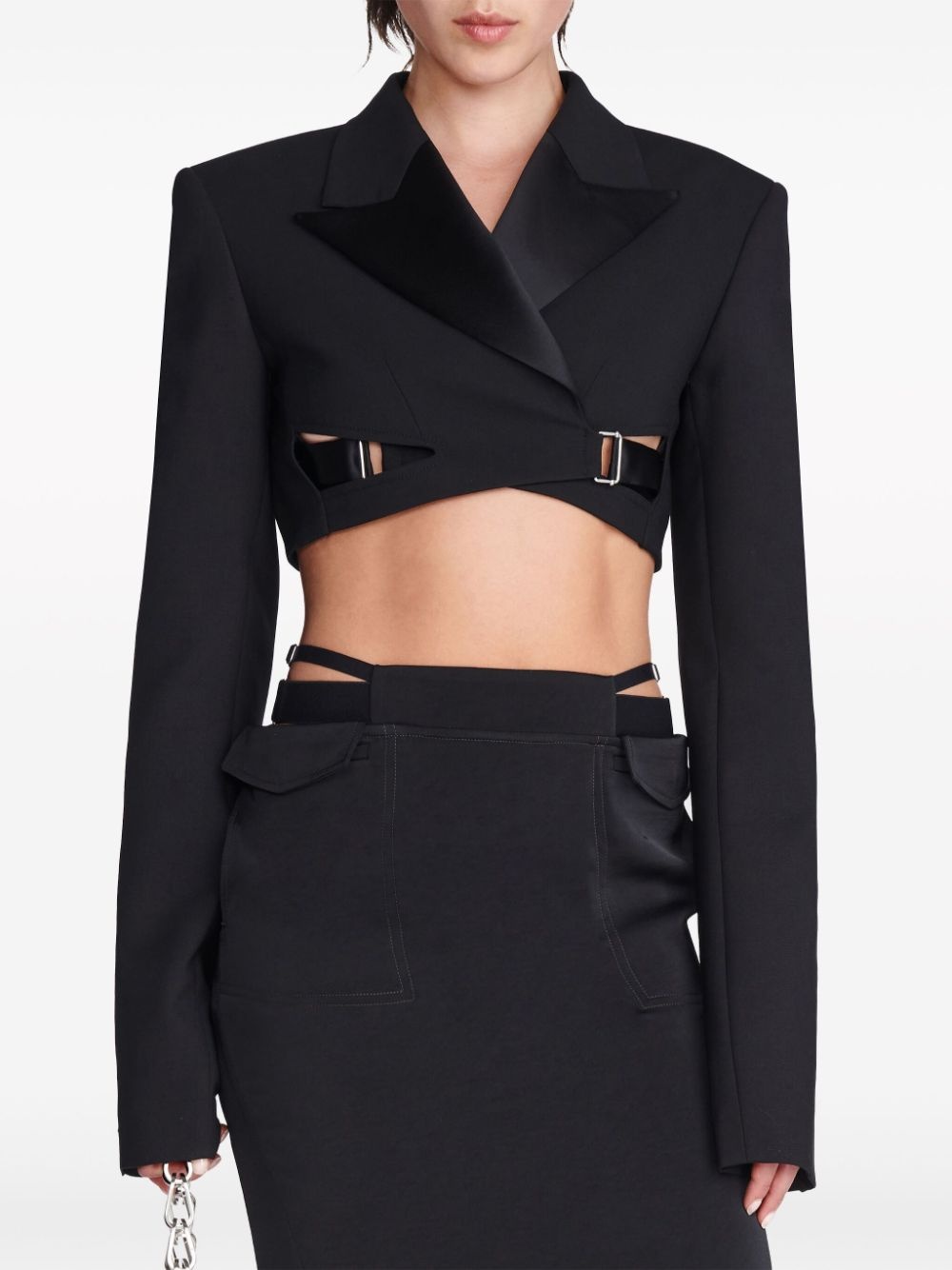 interlock tuxedo cropped blazer - 5