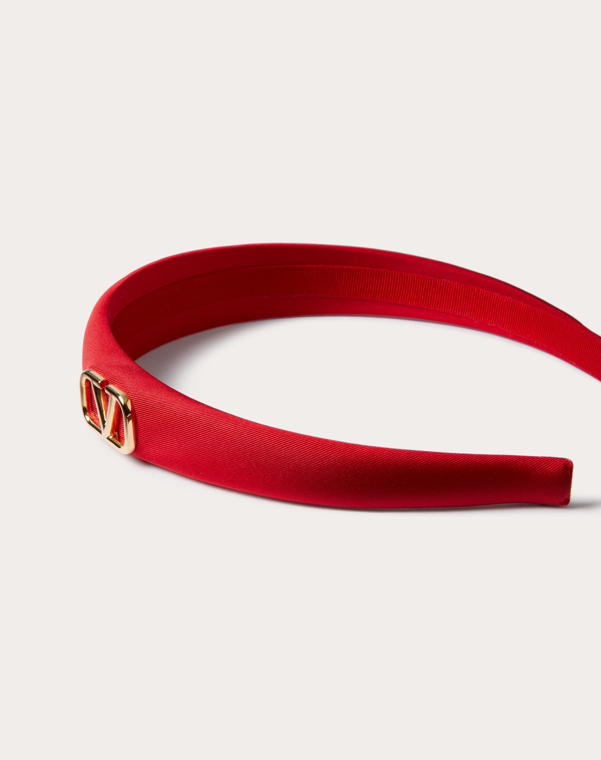 VLOGO SIGNATURE SILK HEADBAND WITH METAL VLOGO SIGNATURE APPLIQUE' - 4