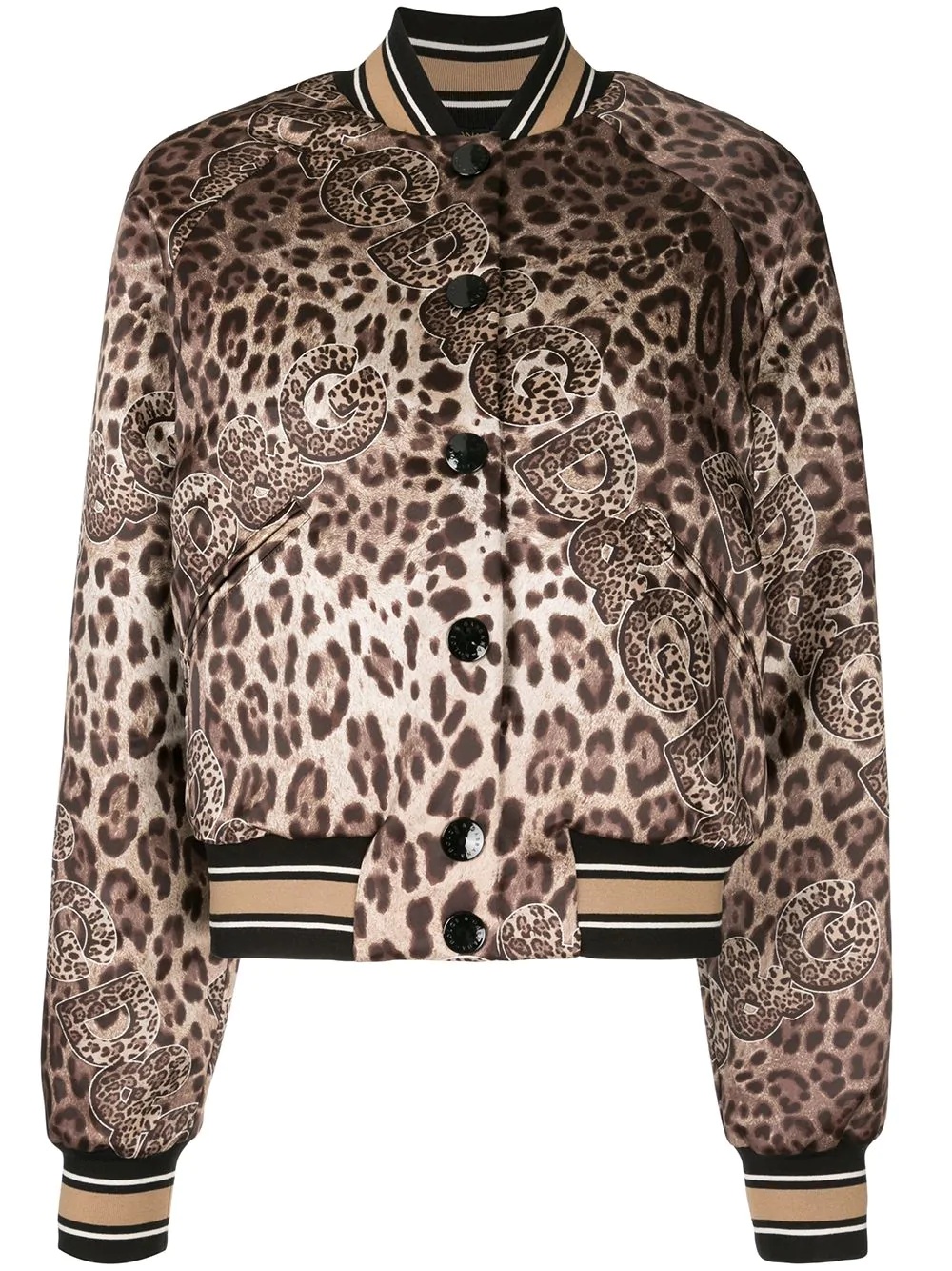 leopard print bomber jacket - 1