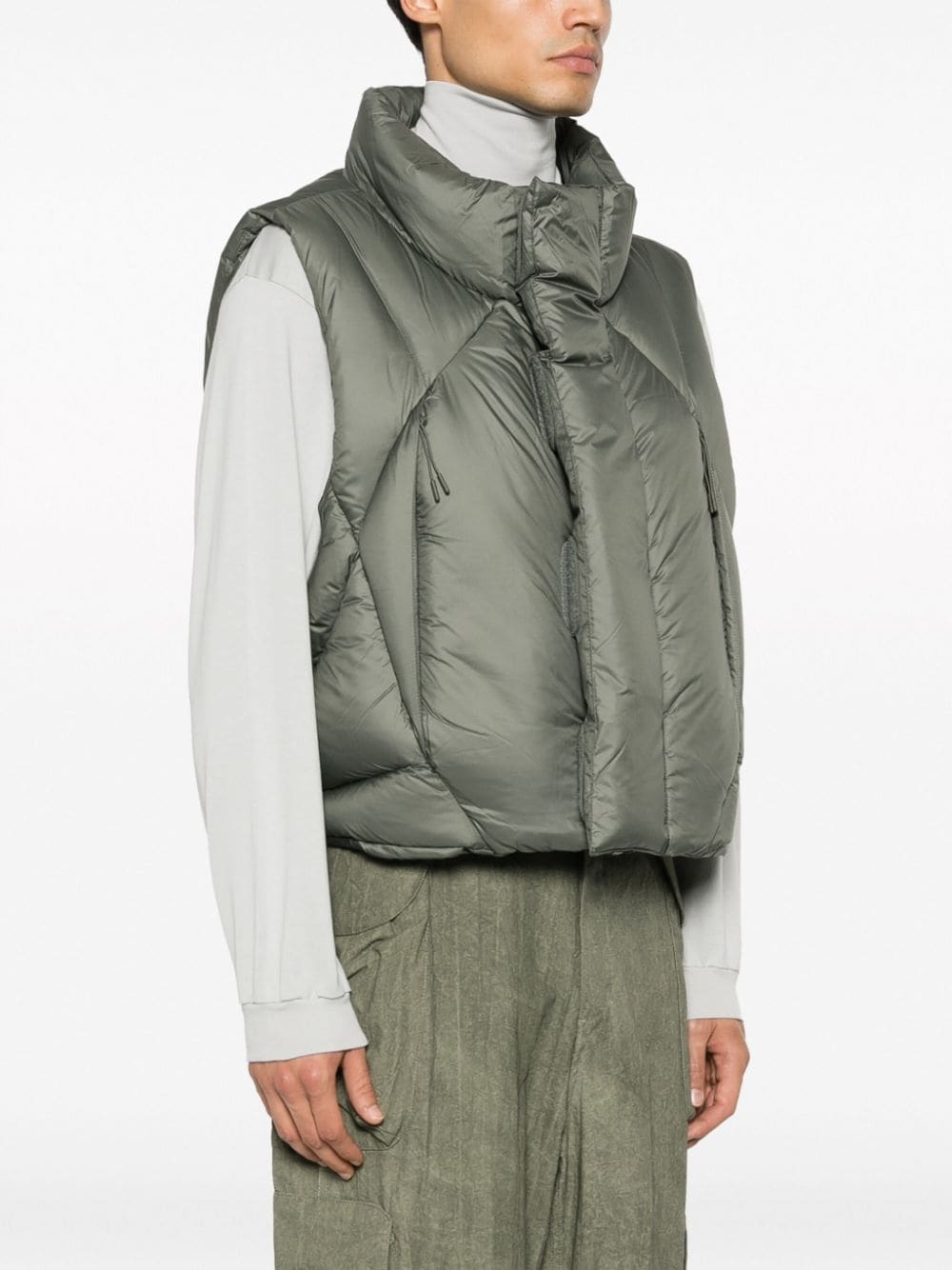 quilted high-neck gilet - 4
