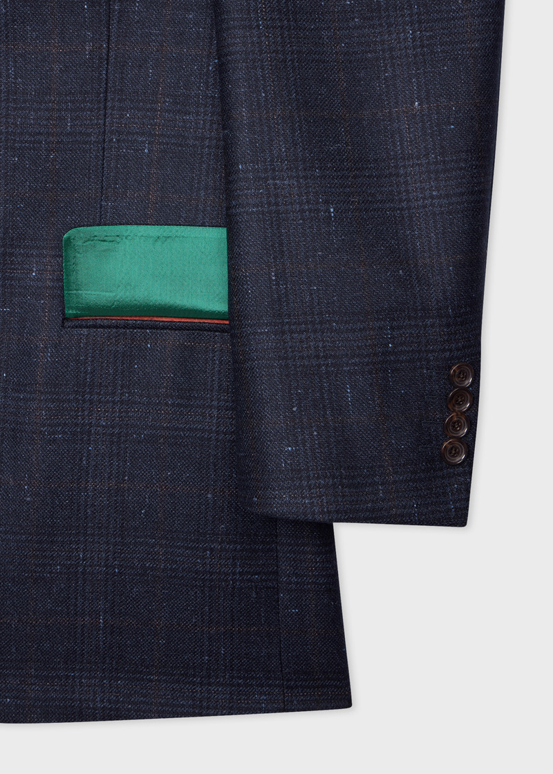 Navy Check 'Silk Air' Blazer 3