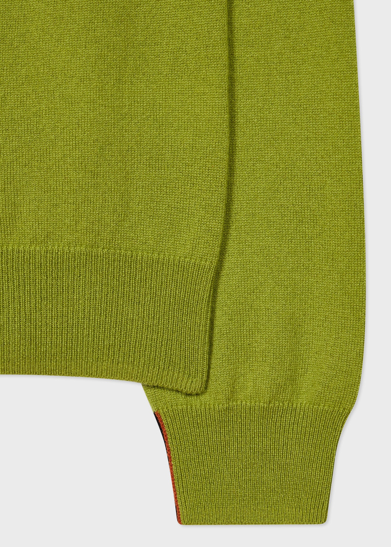 Paul Smith Moss Green Cashmere Crew Neck Sweater outlook