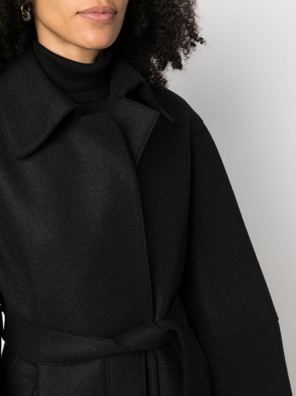 tied-waist virgin-wool coat - 5