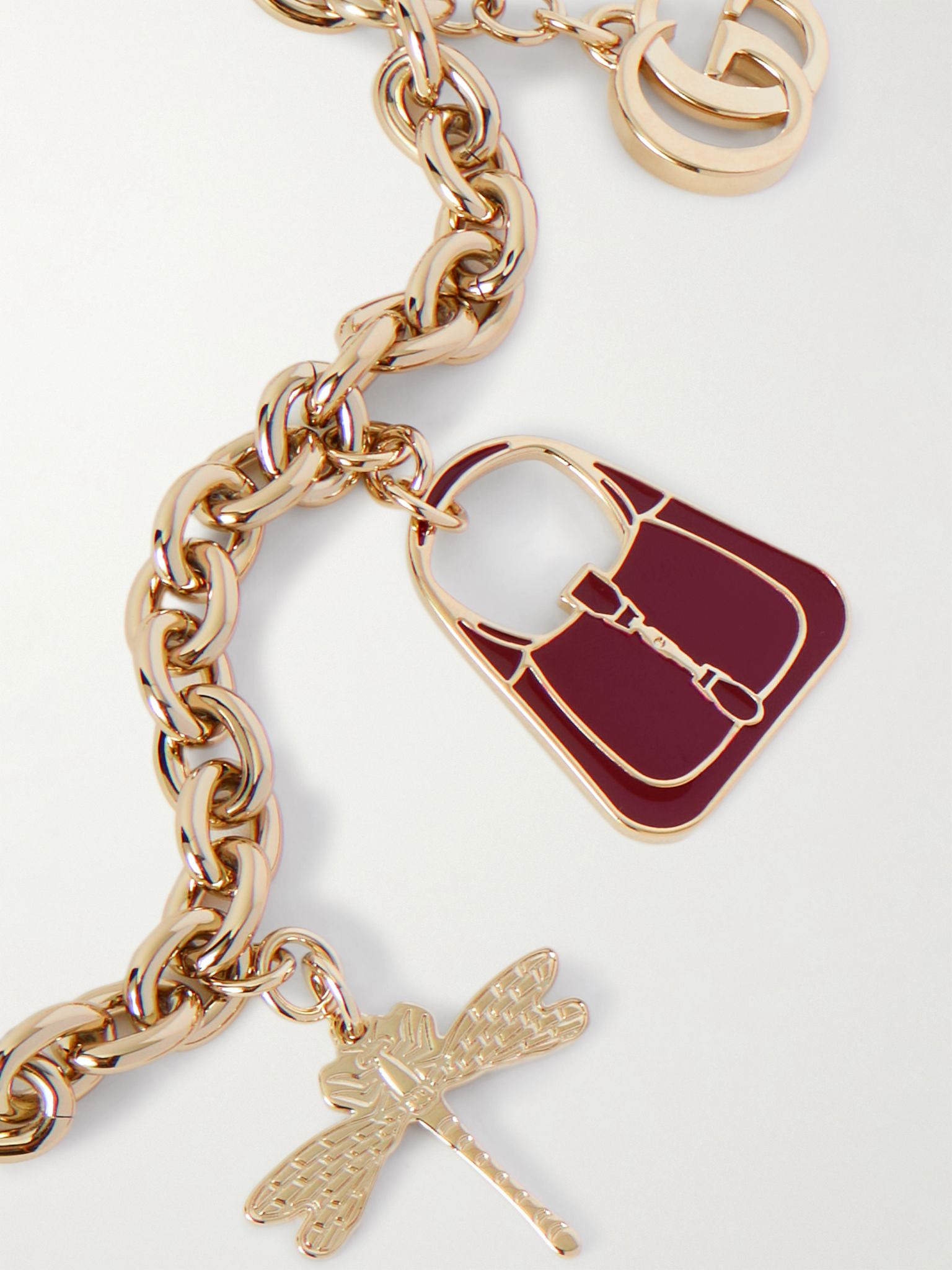 Gold-tone and enamel keychain Gold - 3