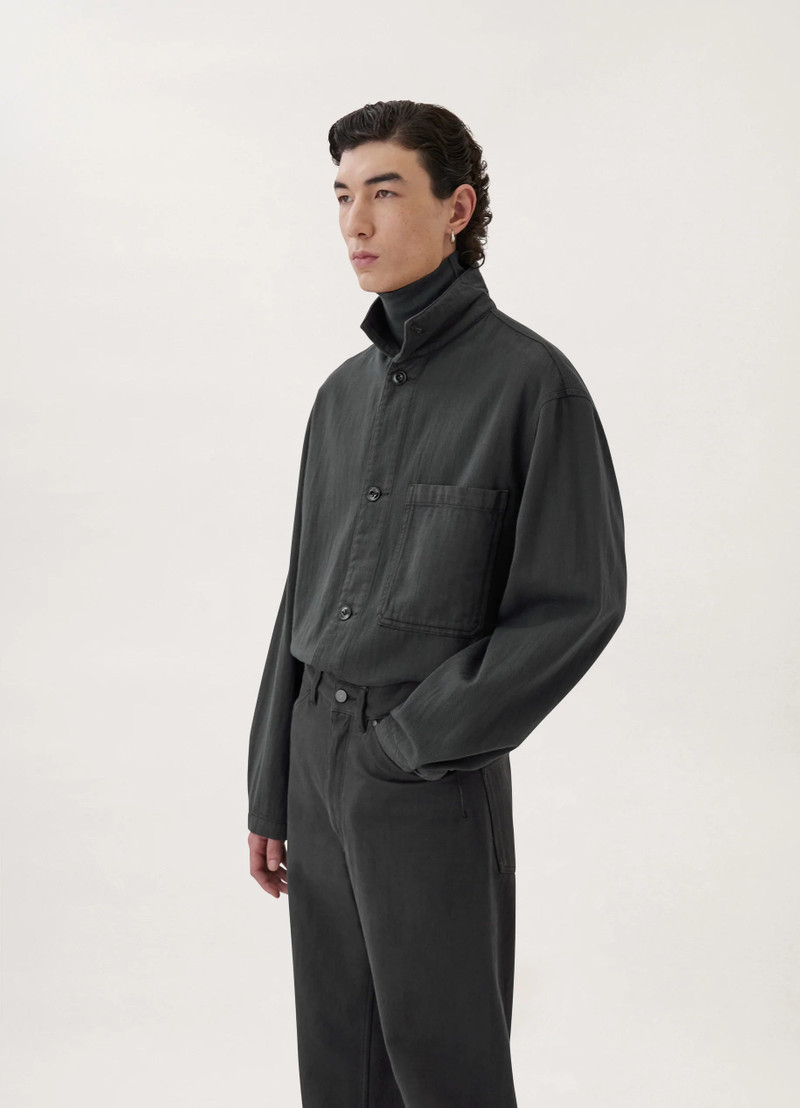 Lemaire STAND COLLAR OVERSHIRT LIGHT GD DENIM | REVERSIBLE