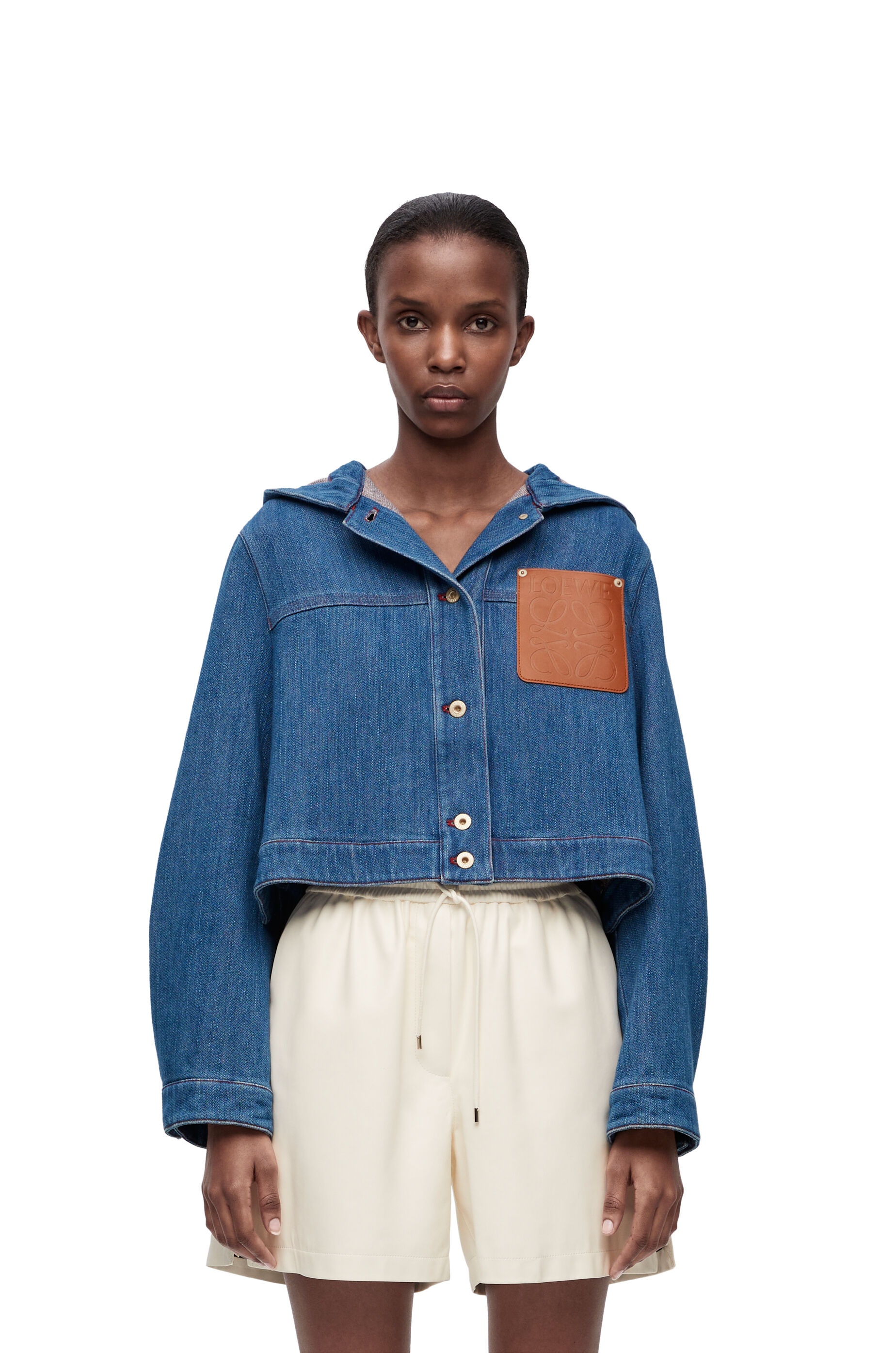 Cropped workwear jacket in denim - 3