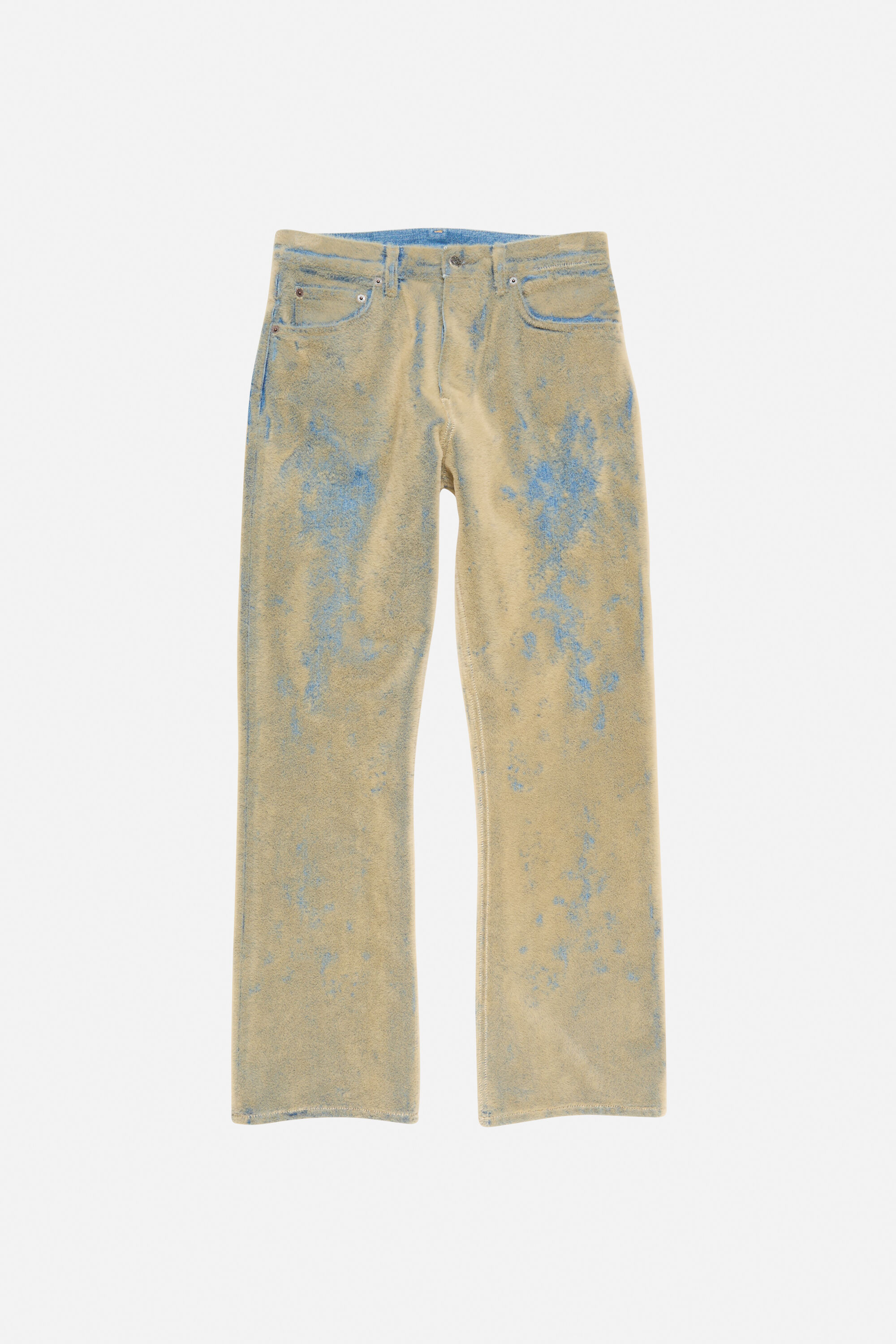 Flocked denim trousers - Loose fit - Blue/beige - 6
