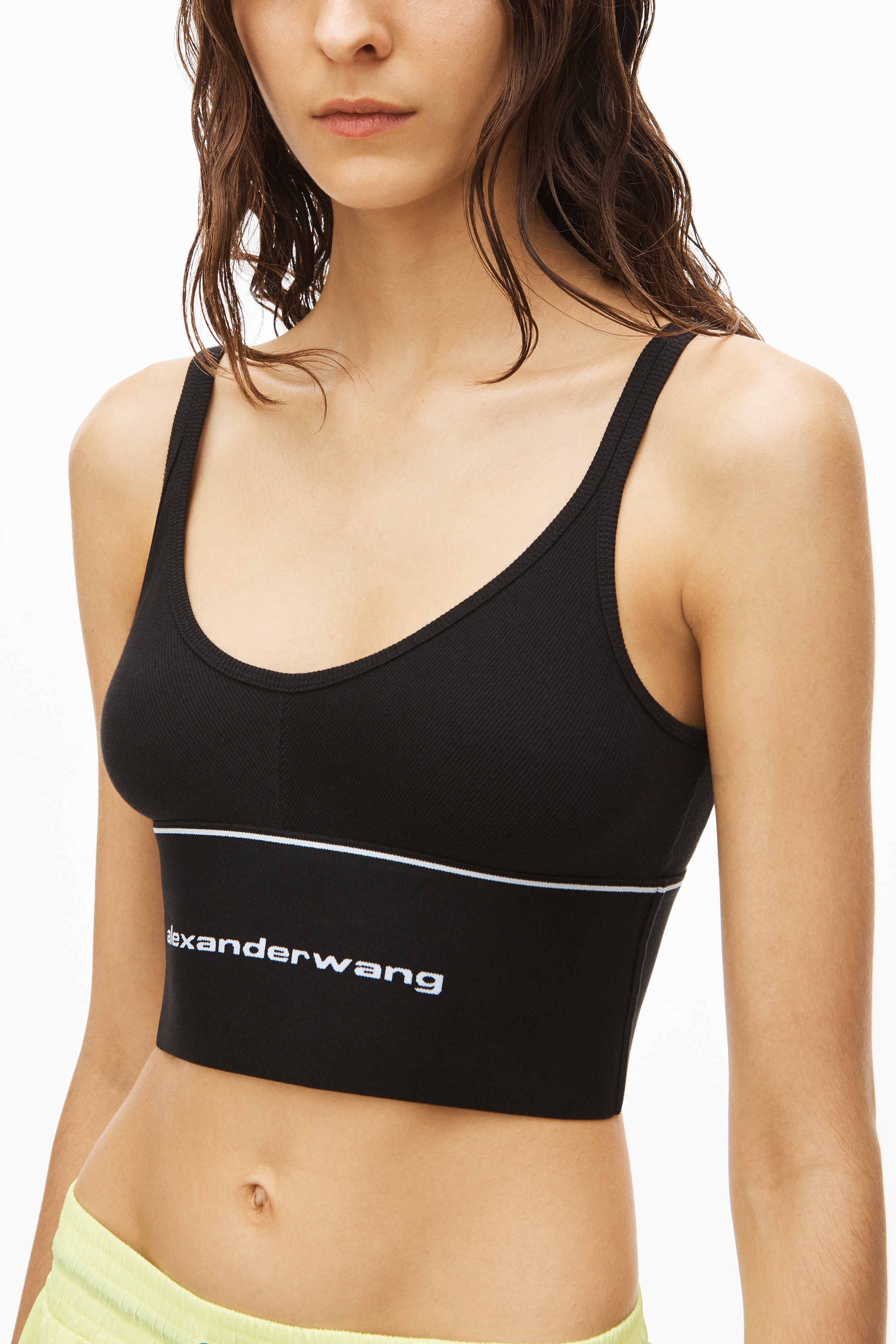 LOGO ELASTIC BRA IN RIBBED JERSEY - 3