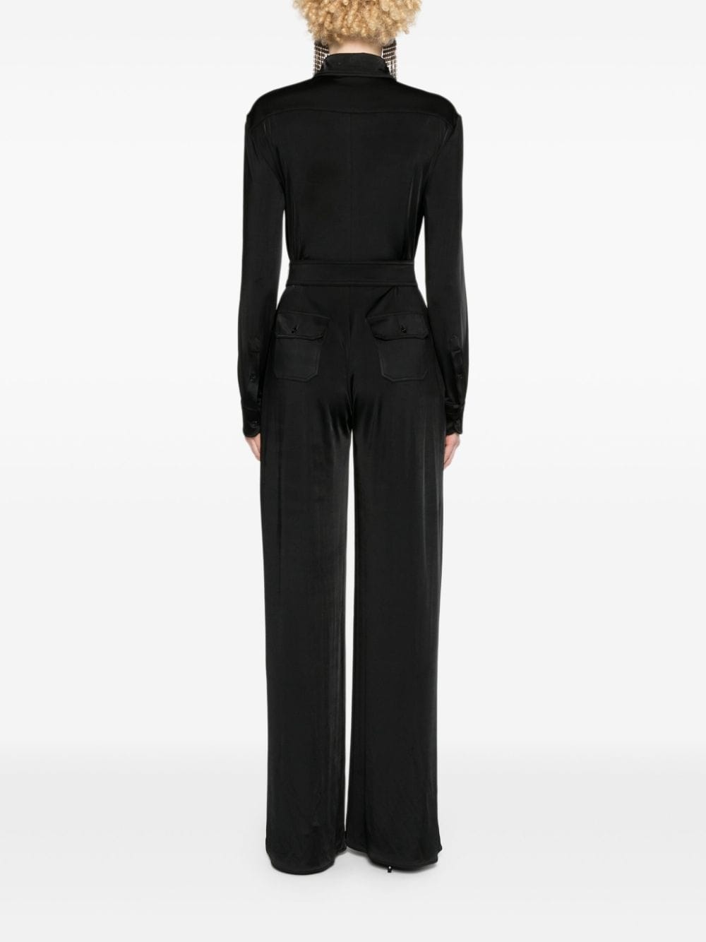 straight-leg jersey jumpsuit - 4