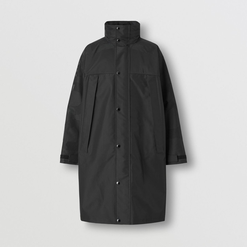 Perforated Logo Packaway Hood Technical Car Coat 1