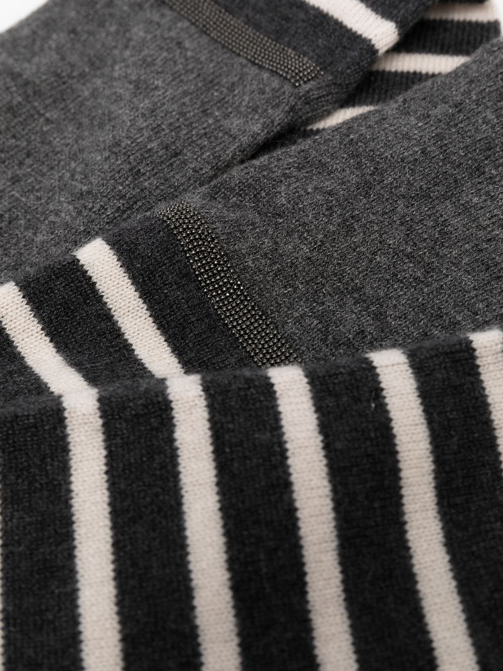 long-line striped gloves - 2