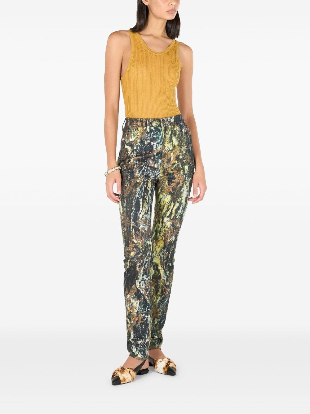 mable-print trousers - 2