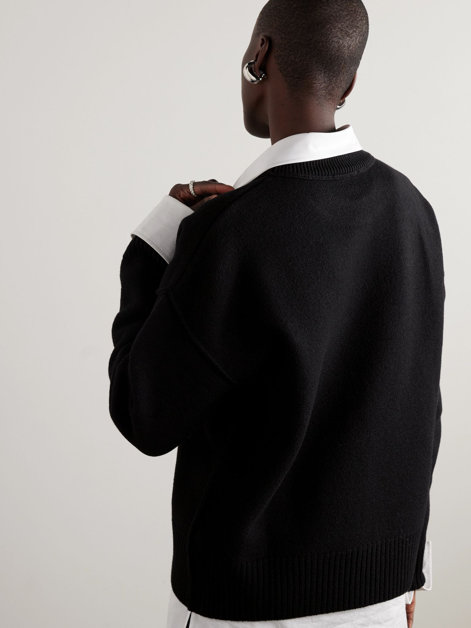 + NET SUSTAIN ADC intarsia wool sweater Black - 3