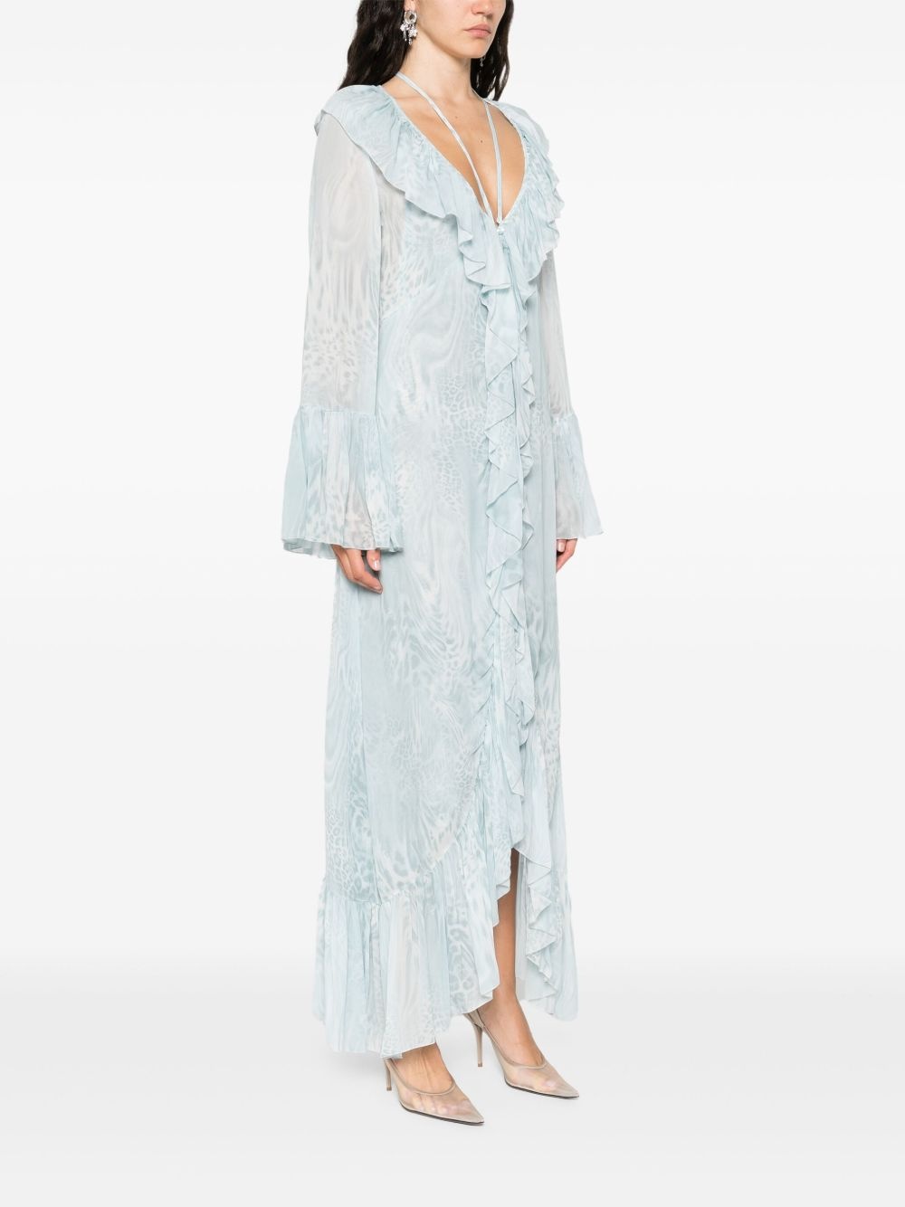 printed chiffon maxi dress - 3