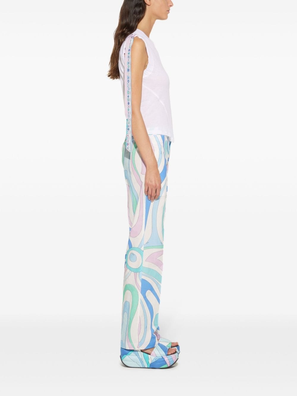 Marmo-Print cotton trousers - 3