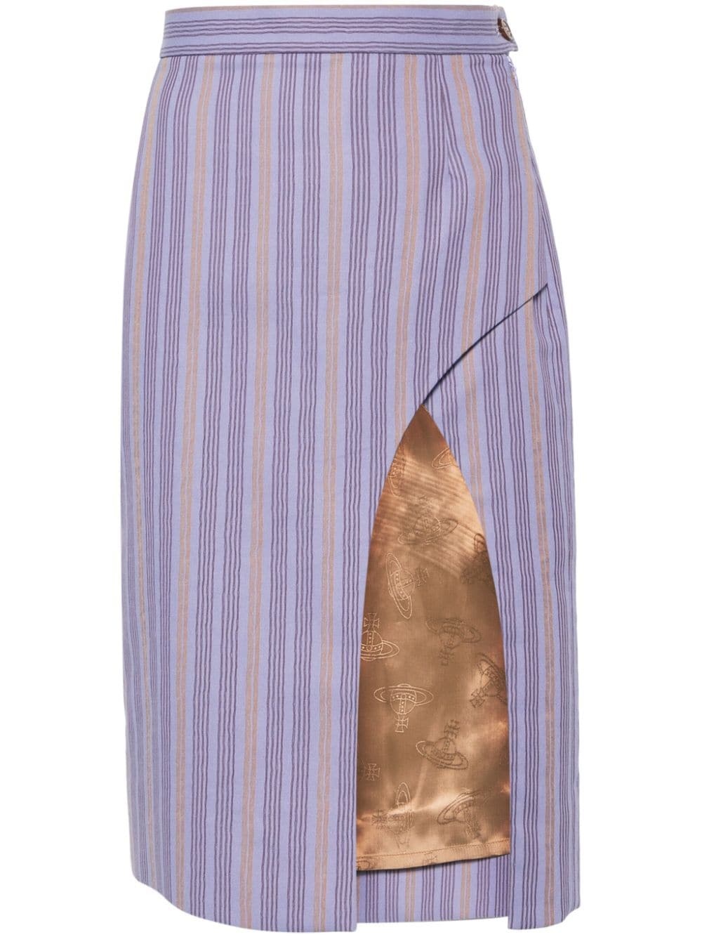 side-slit striped skirt - 1