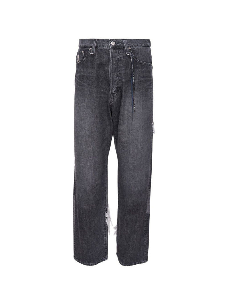 patchwork jacquard jeans 1