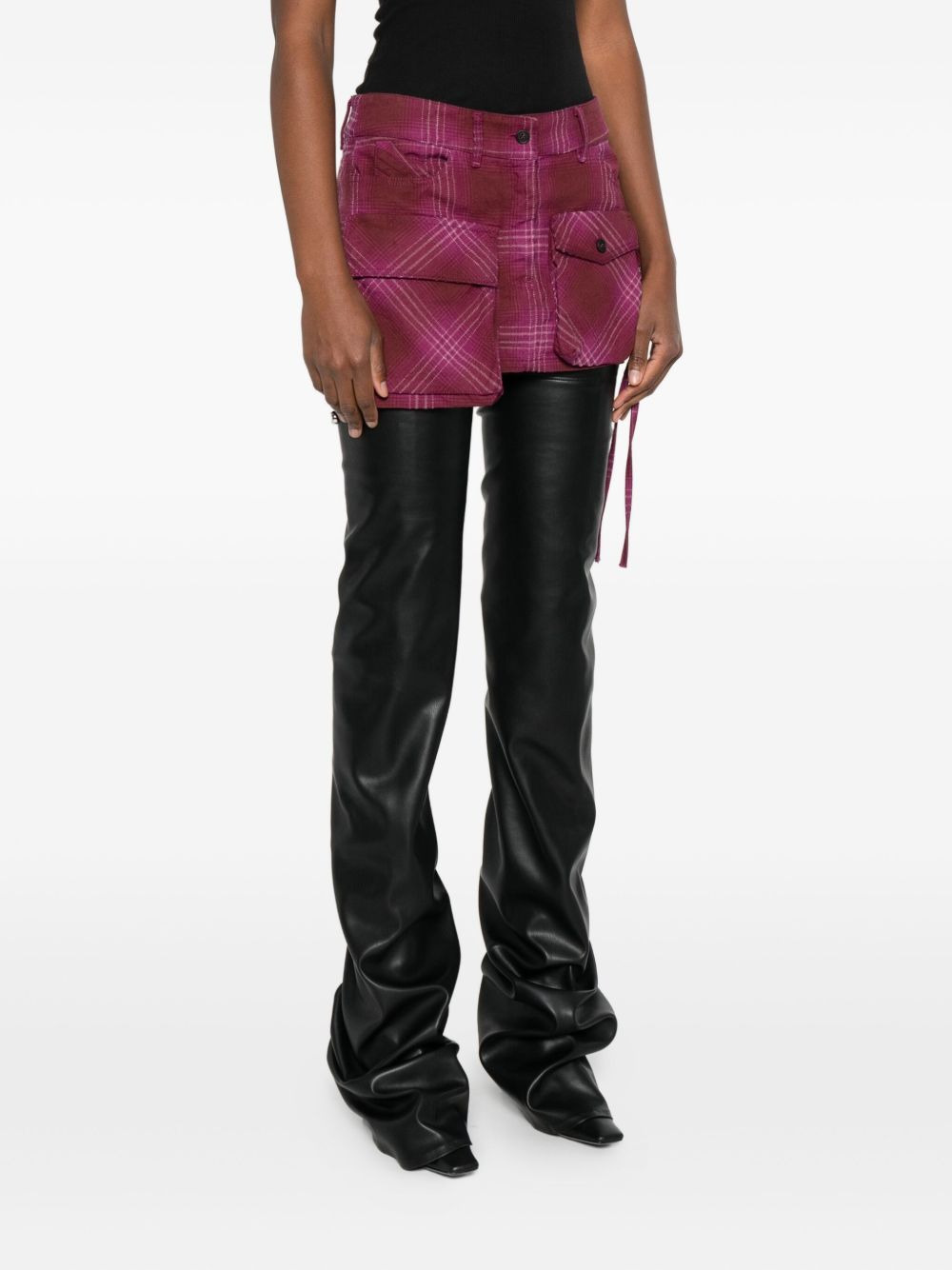 plaid pocket mini skirt - 3