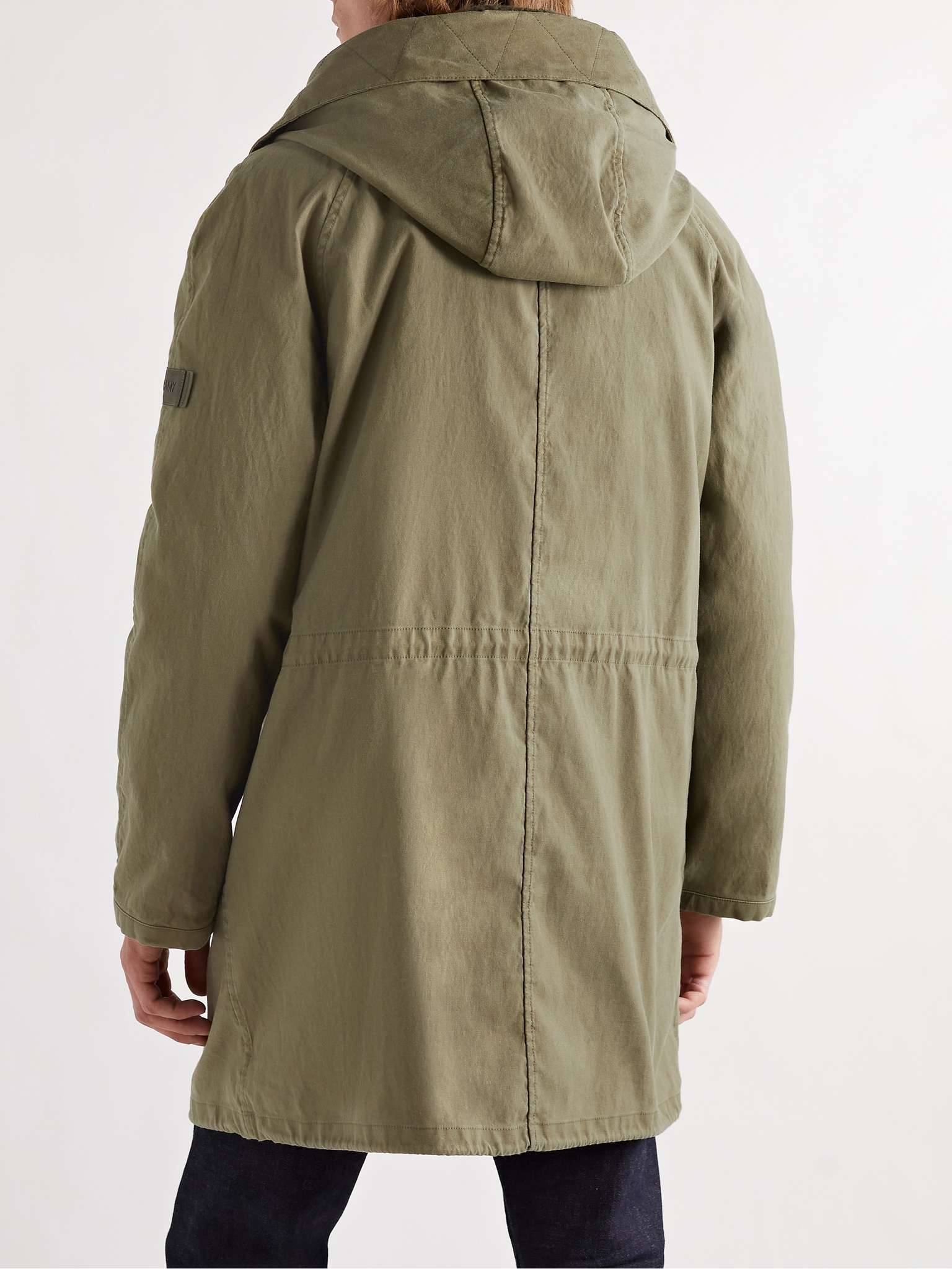 Cotton-Twill Parka with Detachable Shearling and Shell Hooded Down Liner - 4