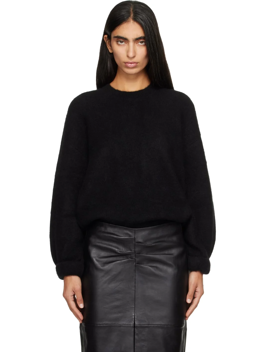 Black Stacy Crewneck Sweater - 1