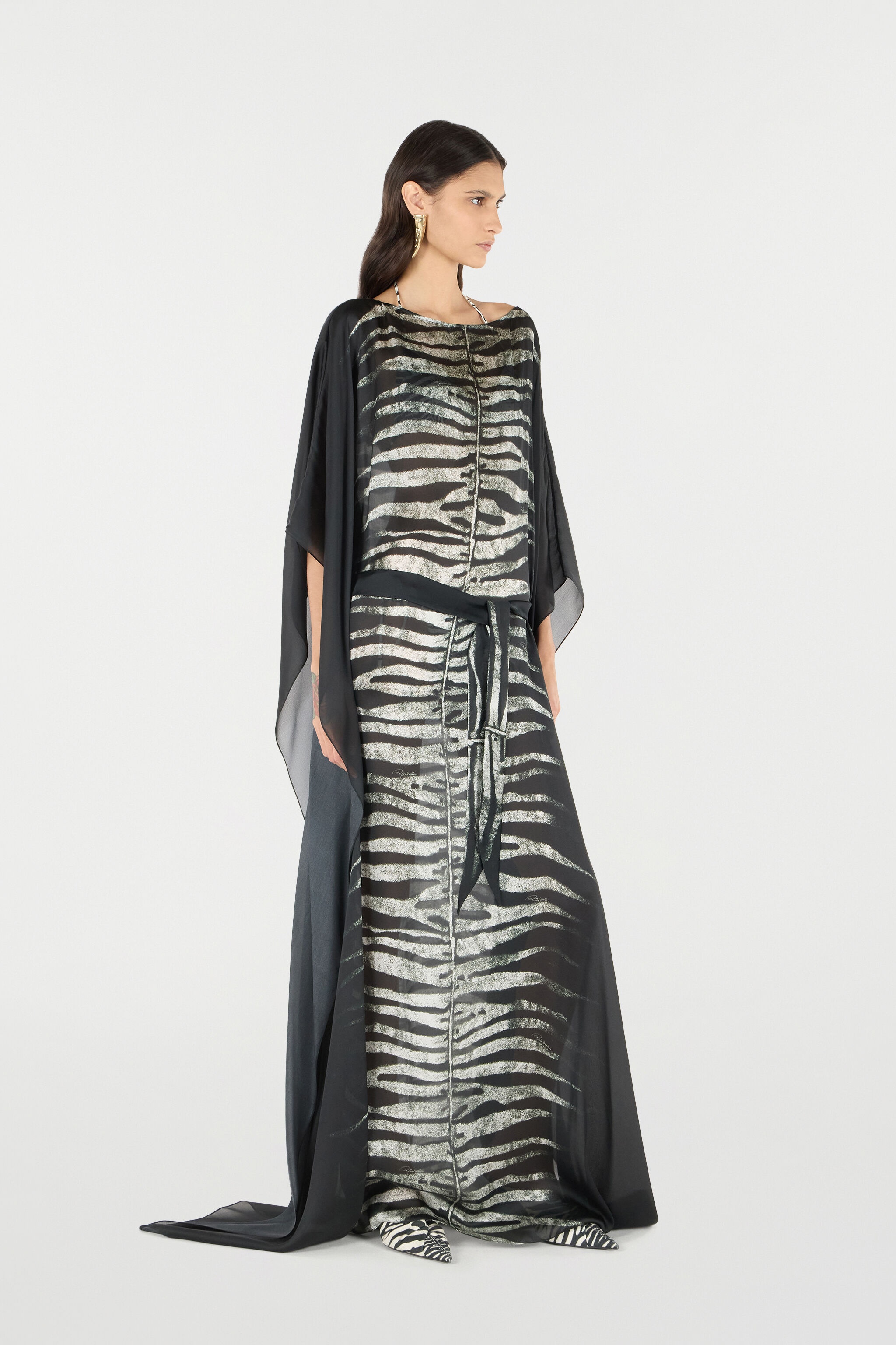 Dress With Belt And Zebra Print - 3